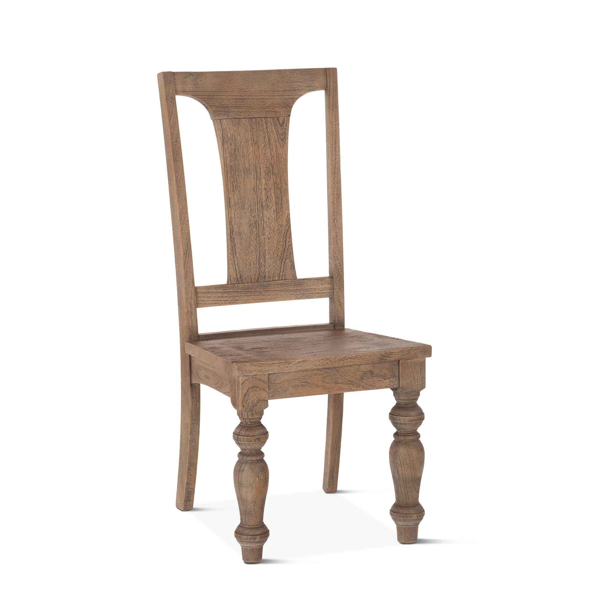 Colonial Plantation 18" Dining Chair in Weathered Teak, Set of 2