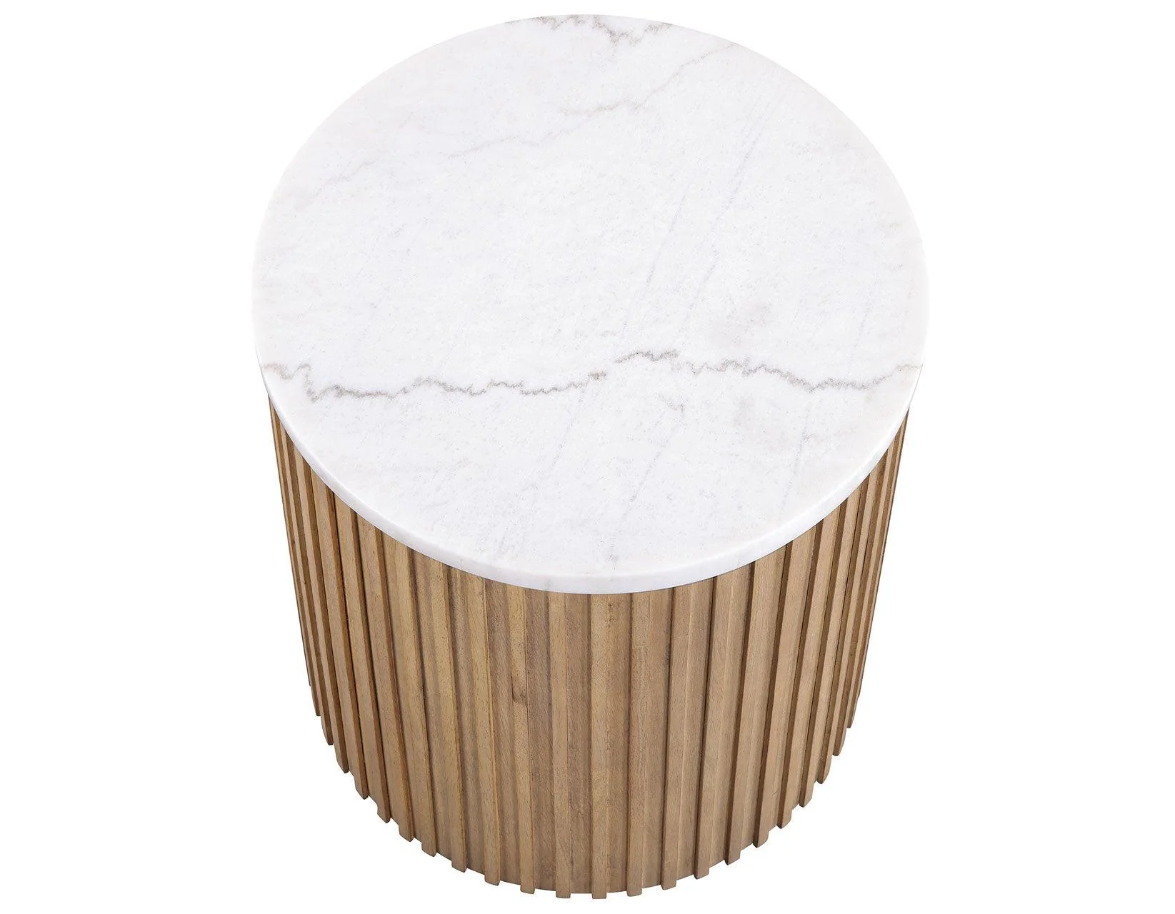 Colvin 3-Piece White Marble Top Table Set, Toffee Finish - Image 10