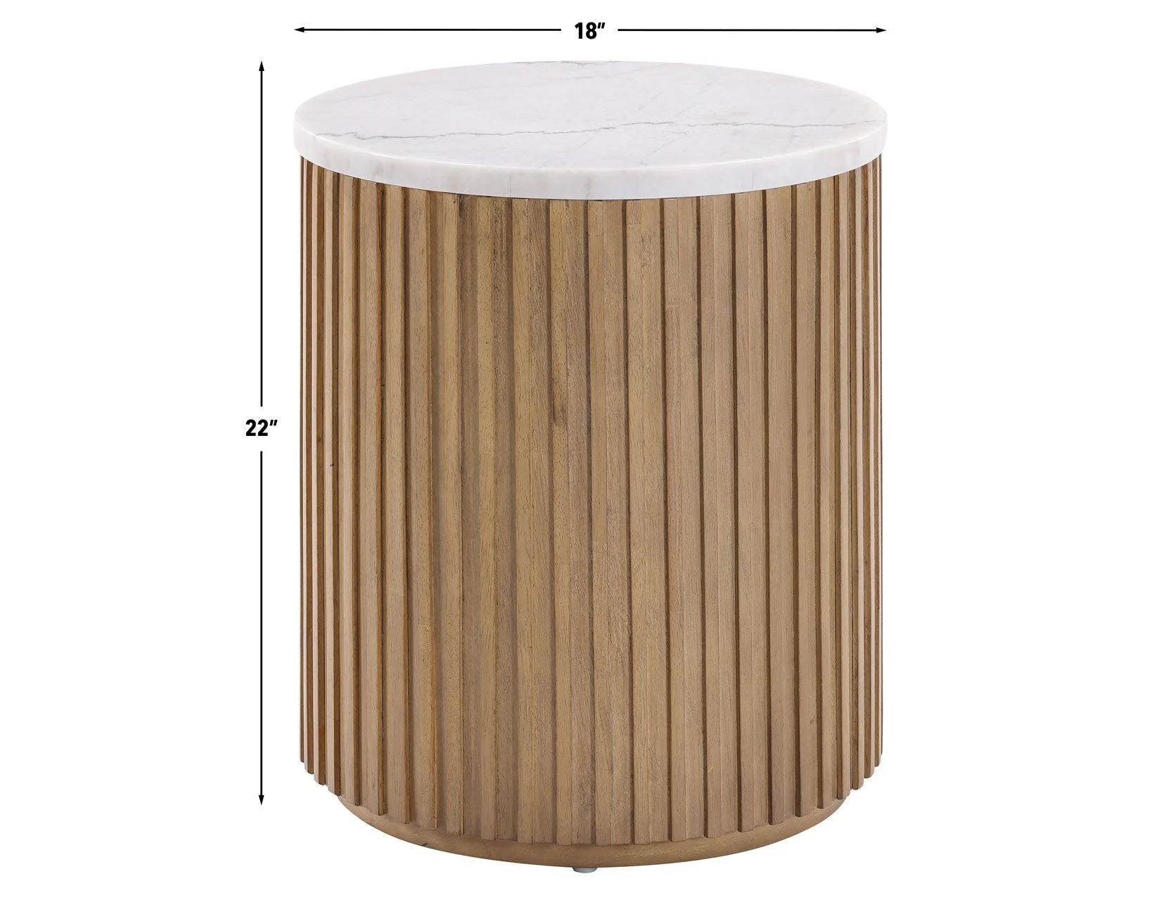 Colvin 3-Piece White Marble Top Table Set, Toffee Finish - Image 6