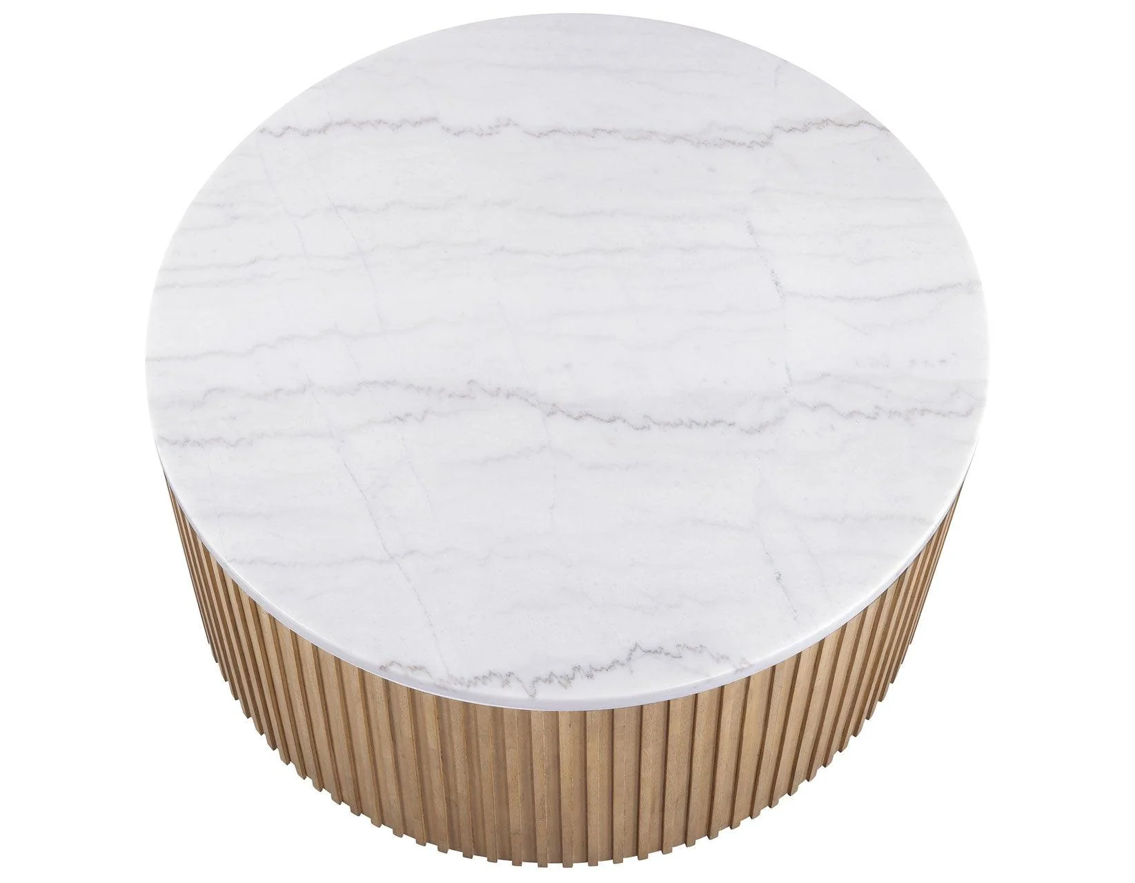 Colvin 3-Piece White Marble Top Table Set, Toffee Finish - Image 8