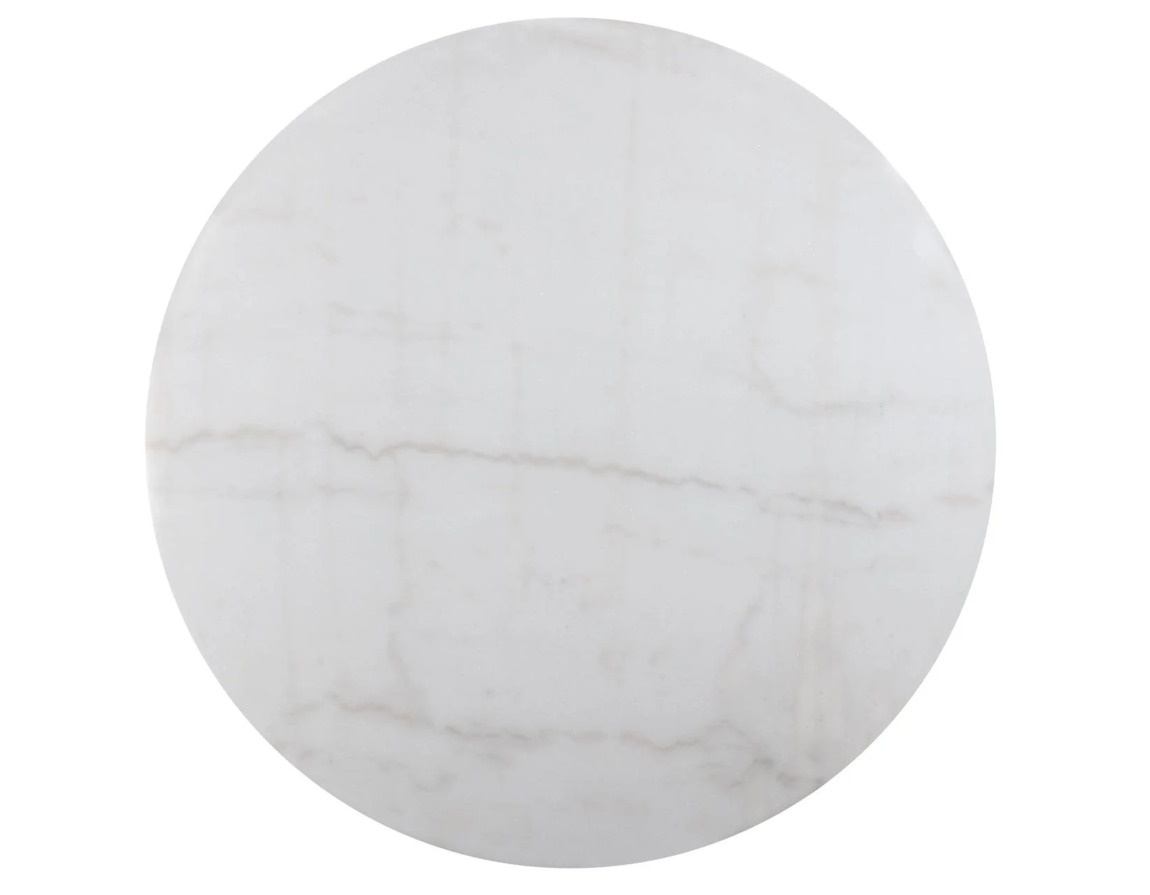 Colvin 52″ Round White Marble Dining Table, Black Finish - Image 4