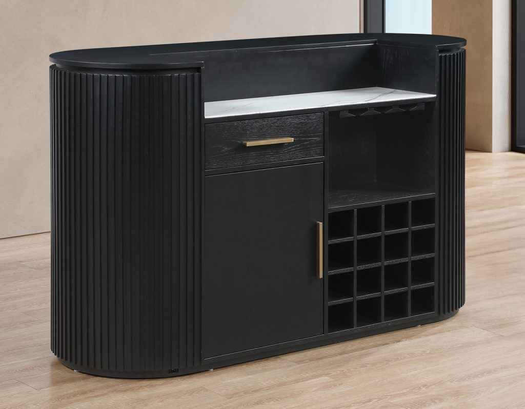 Colvin Black Finish Reeded Bar - Image 2