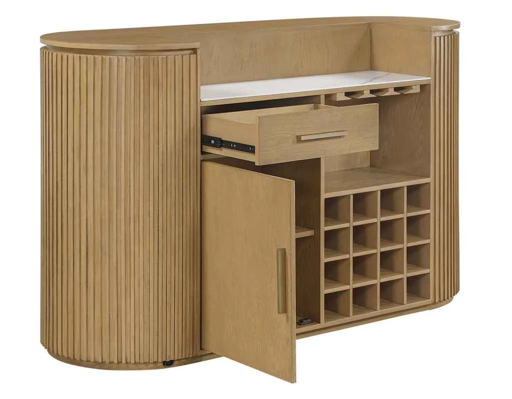 Colvin Toffee Finish Reeded Bar - Image 5