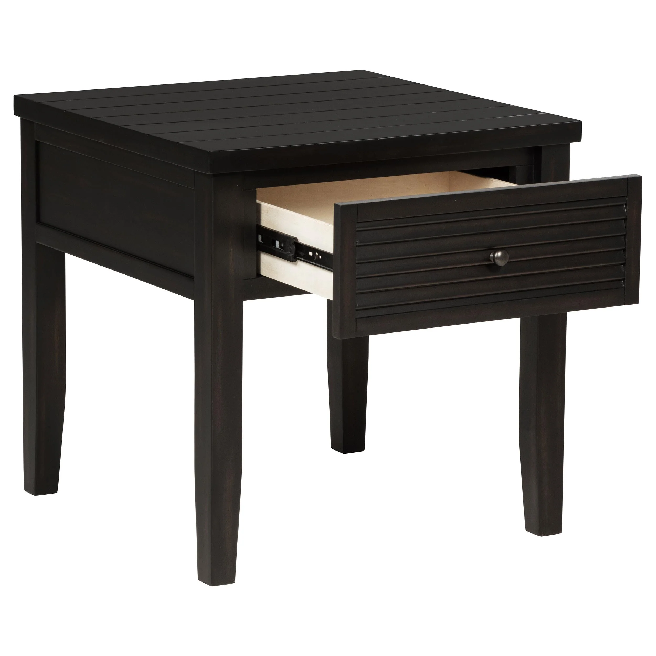 Concord Distressed Java 1-Drawer Square End Table - Image 4
