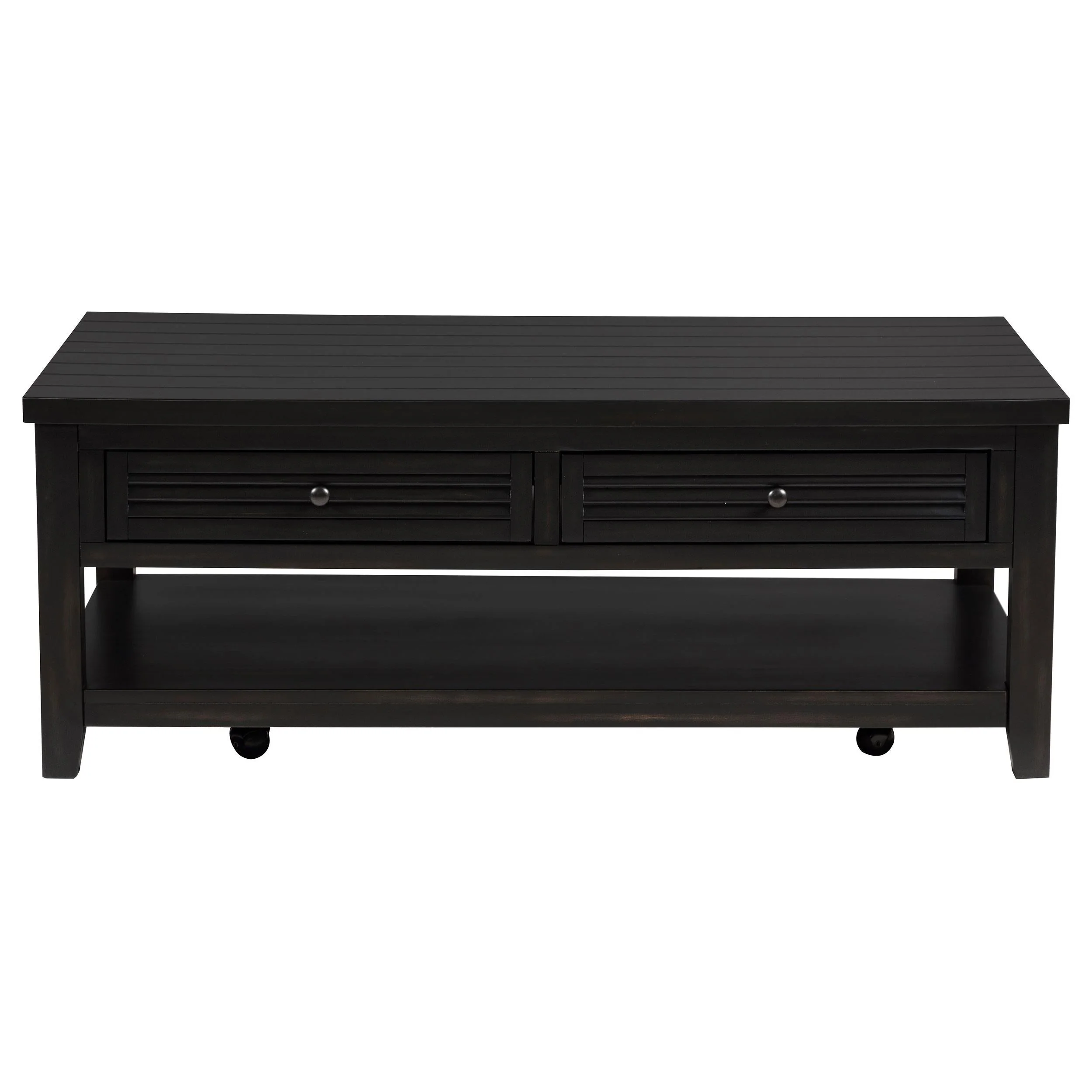 Concord Distressed Java 2-Drawer Rectangular Coffee Table - Image 3