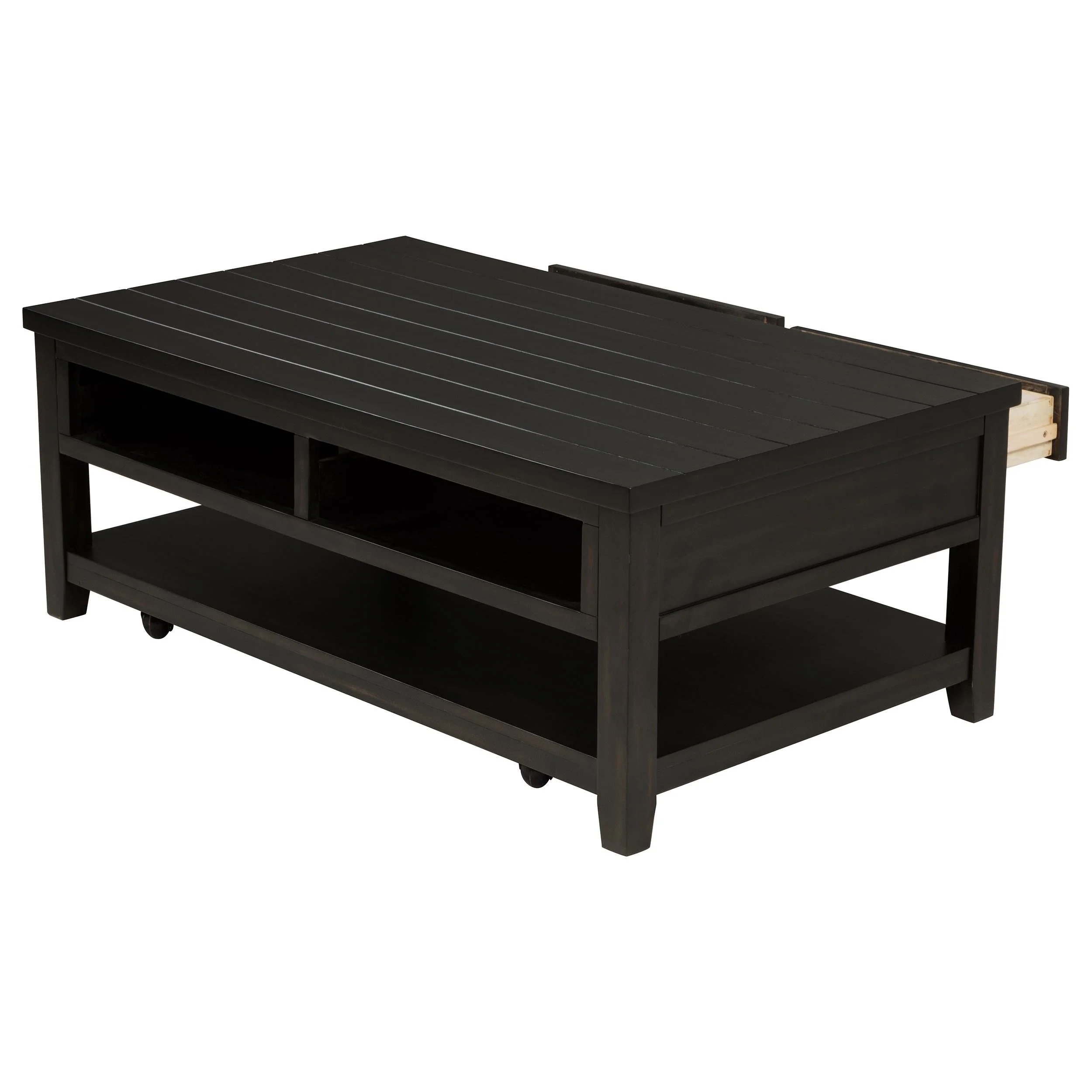 Concord Distressed Java 2-Drawer Rectangular Coffee Table - Image 4