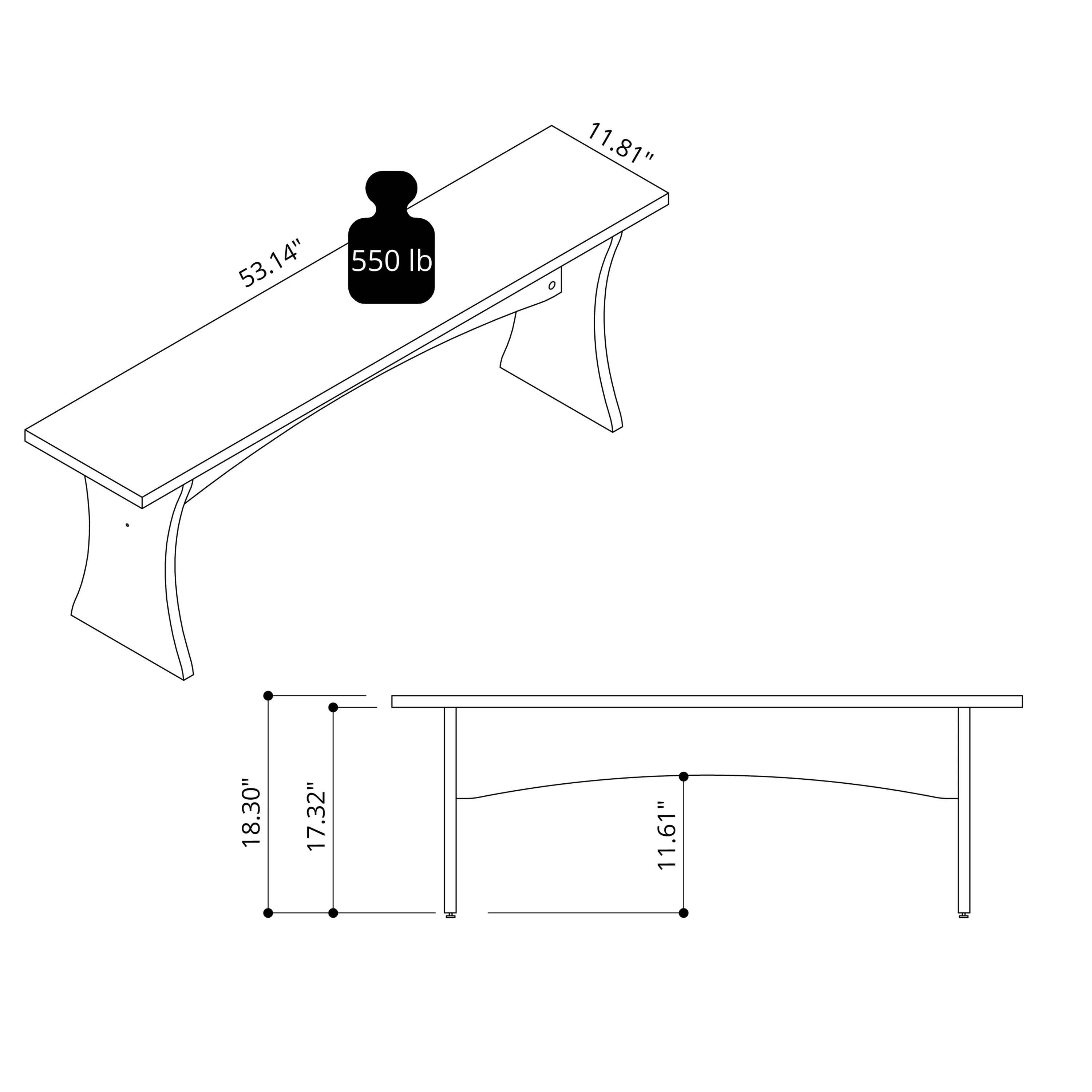 Coney Dining Bench in White (set of 2) - Image 3