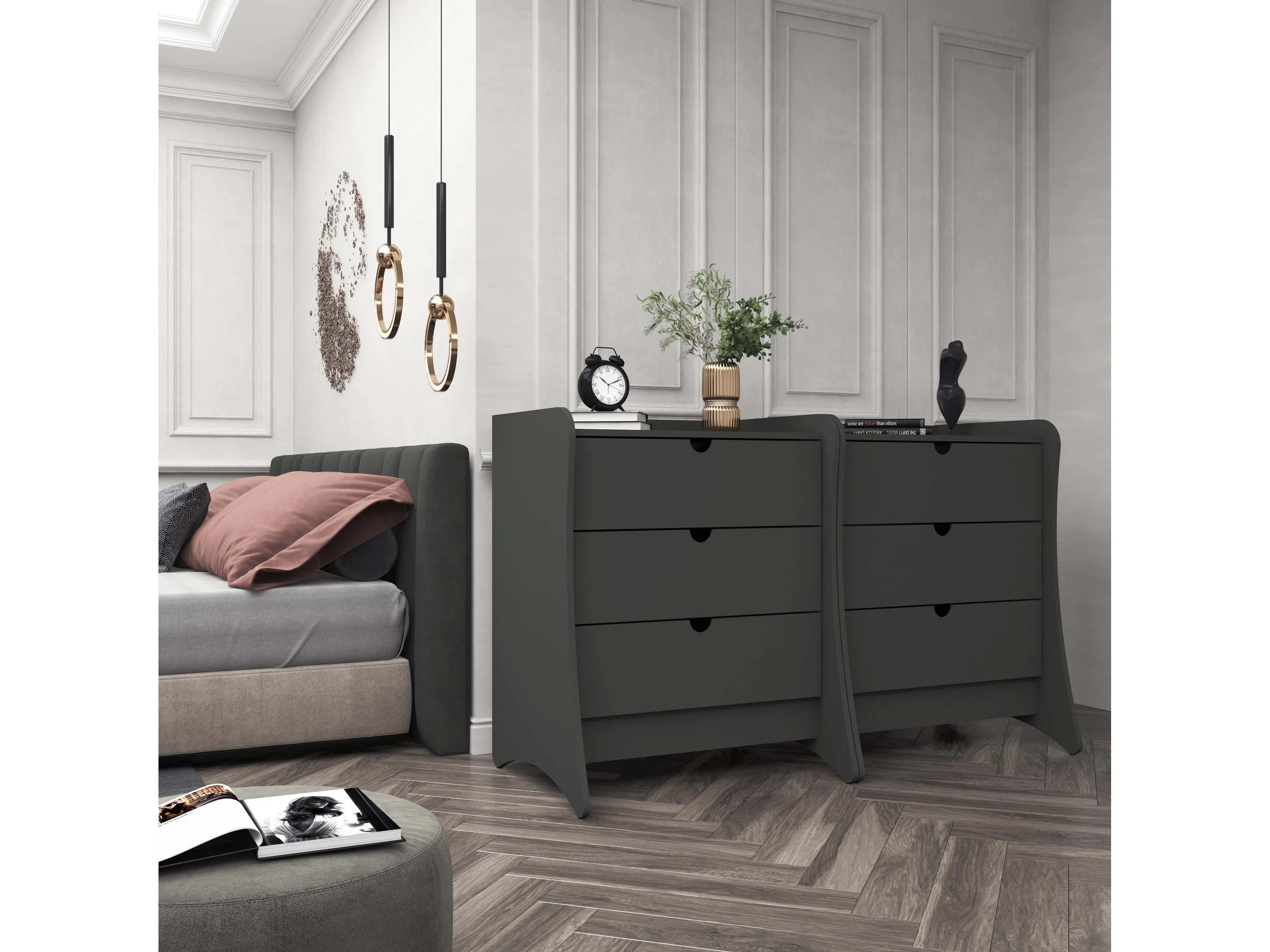 Coney Dresser in Gray (set of 2)