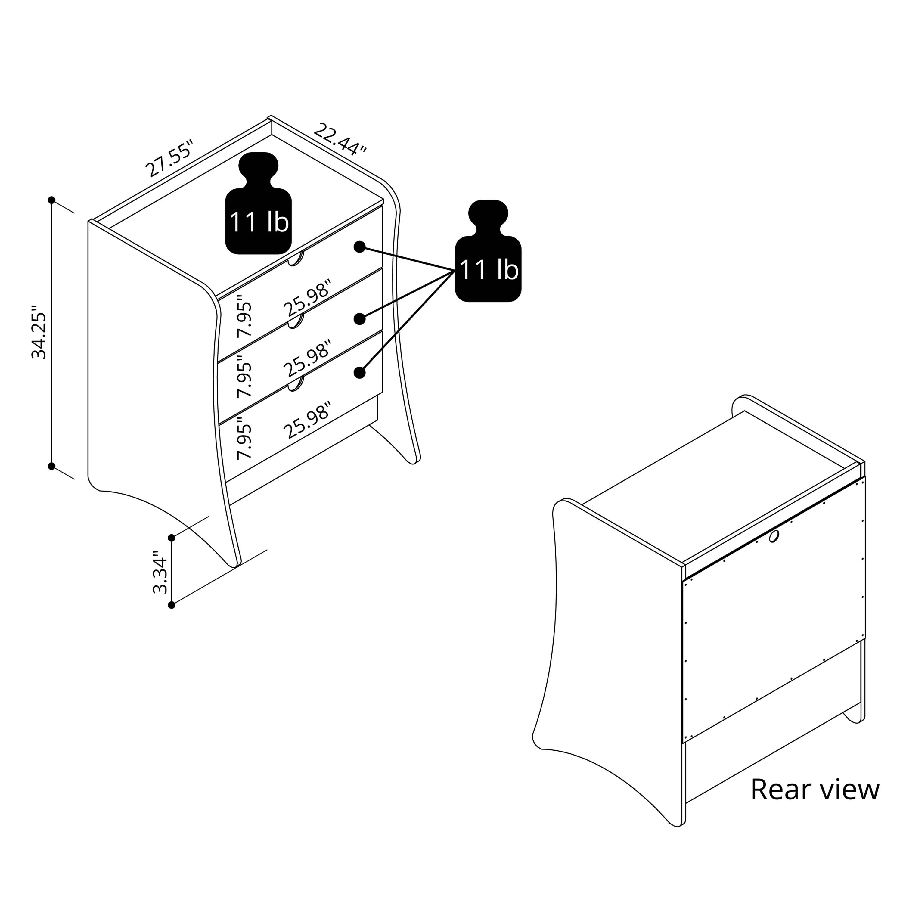 Coney Dresser in Grey - Image 3
