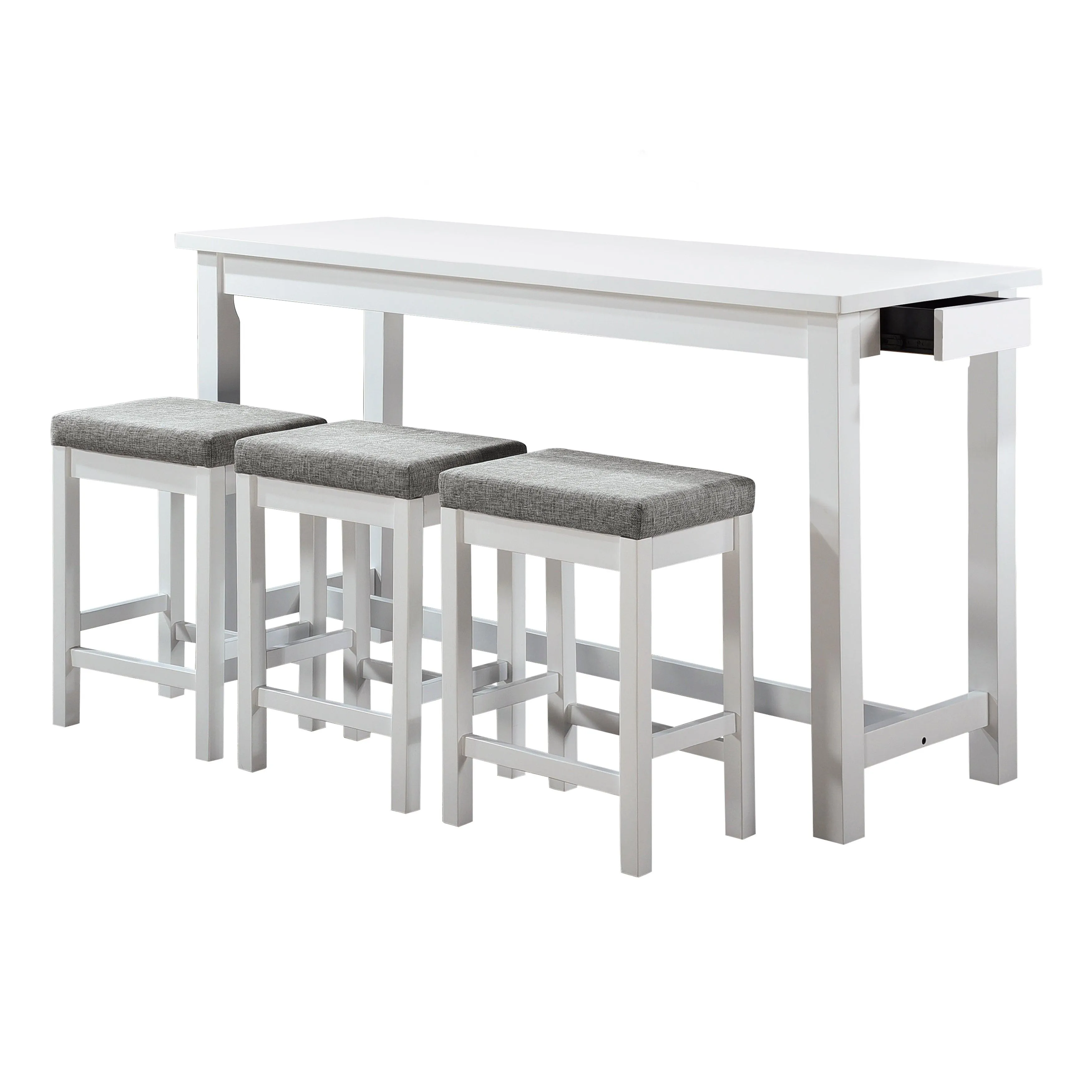 Connected White 4-Piece Pack Counter Height Set - Image 2