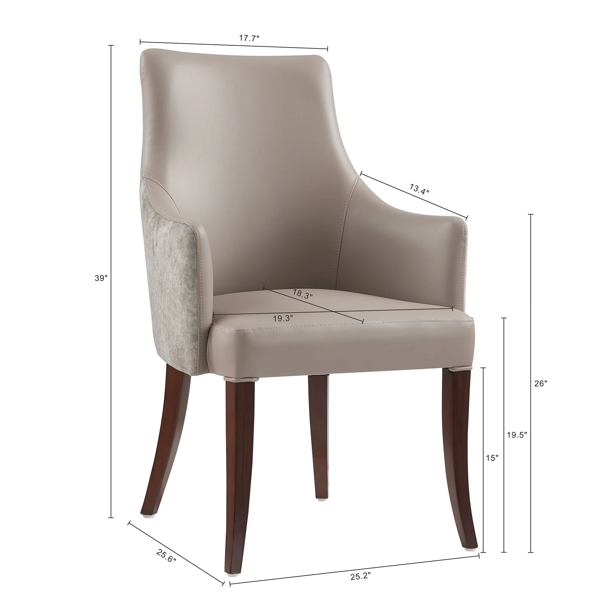 Connie Dining Armchair in Taupe - Image 3
