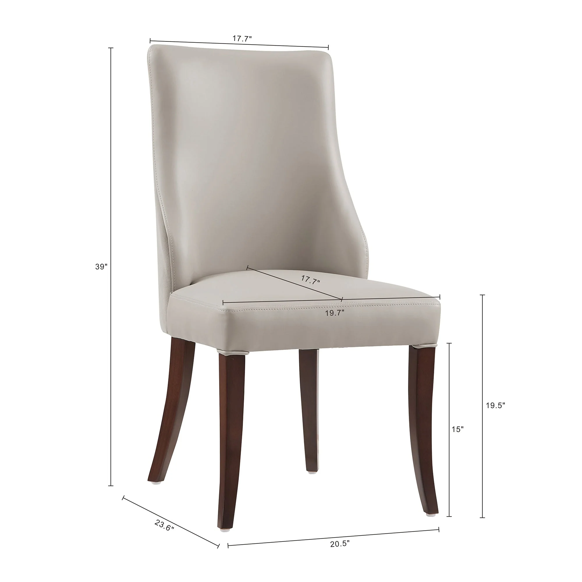 Connie Dining Chair in Light Grey (set of 2) - Image 3