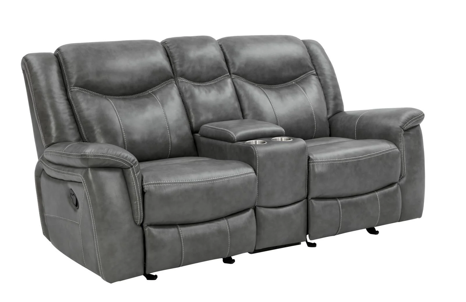 Conrad Gray Upholstered Motion Loveseat Cool - Image 2