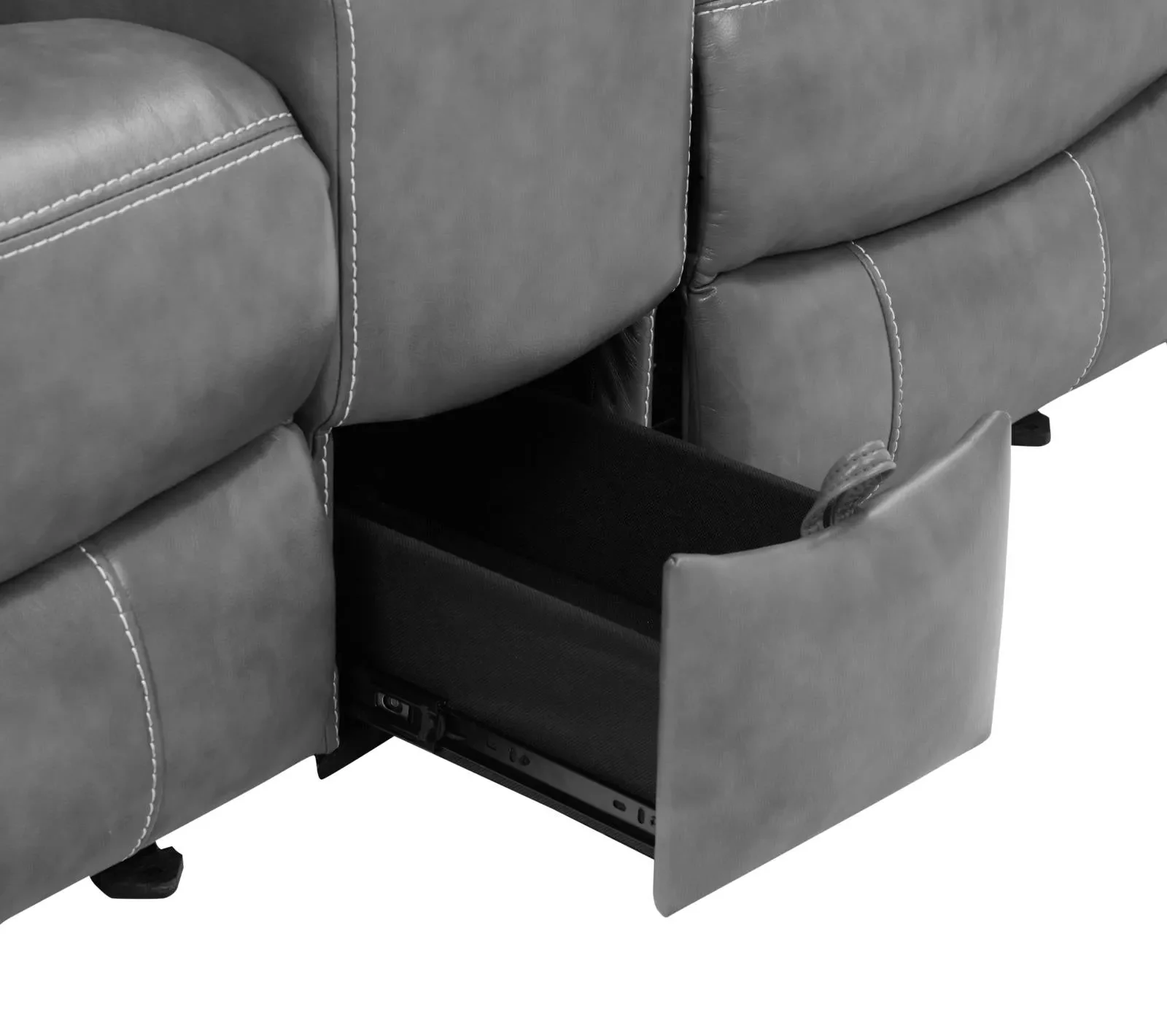 Conrad Gray Upholstered Padded Arm Reclining Living Room Set - Image 16