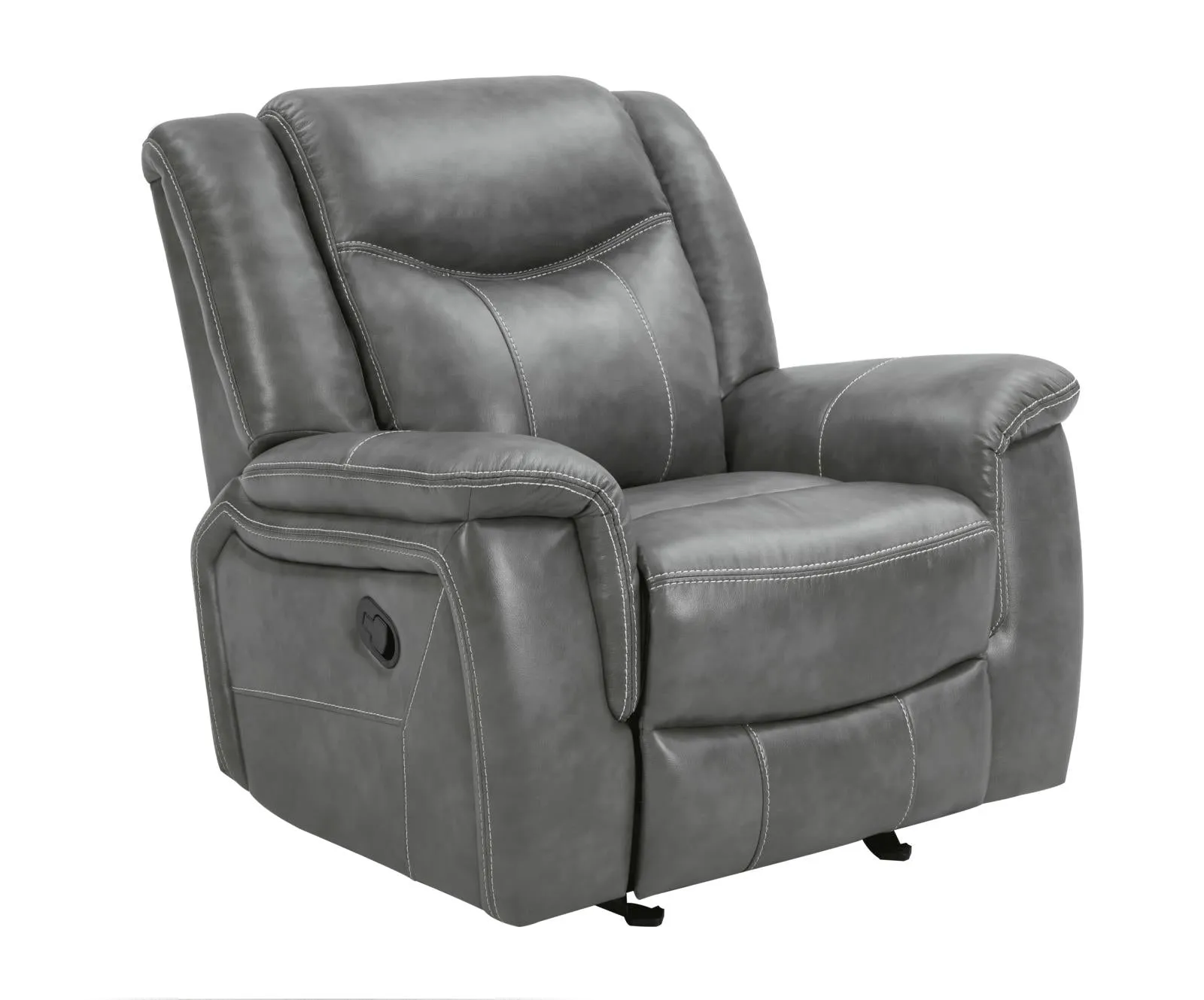 Conrad Gray Upholstered Padded Arm Reclining Living Room Set - Image 17