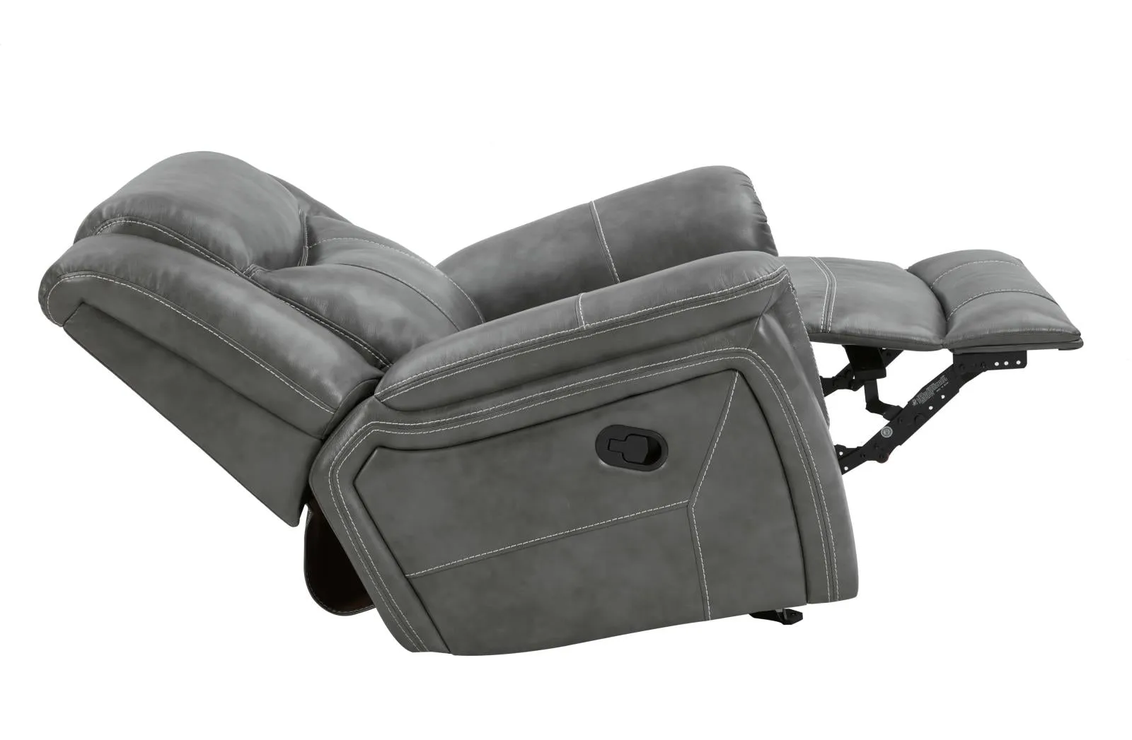 Conrad Gray Upholstered Padded Arm Reclining Living Room Set - Image 20