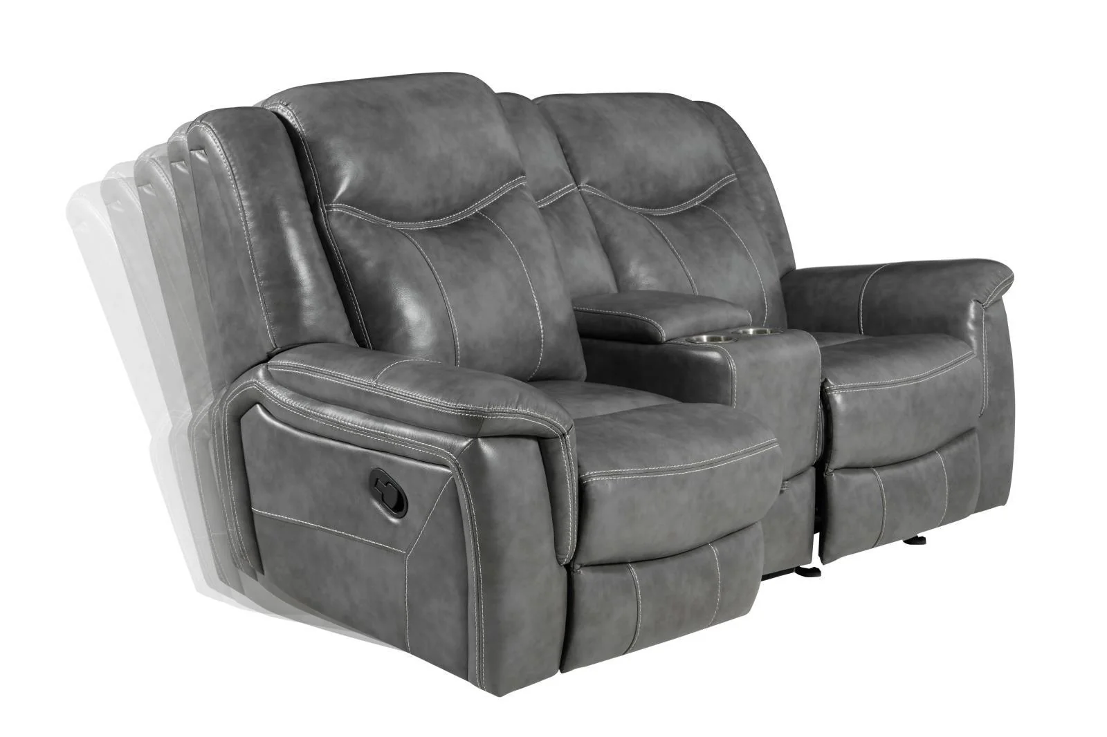 Conrad Grey 2-piece Upholstered Padded Arm Motion Sofa Set - Image 10