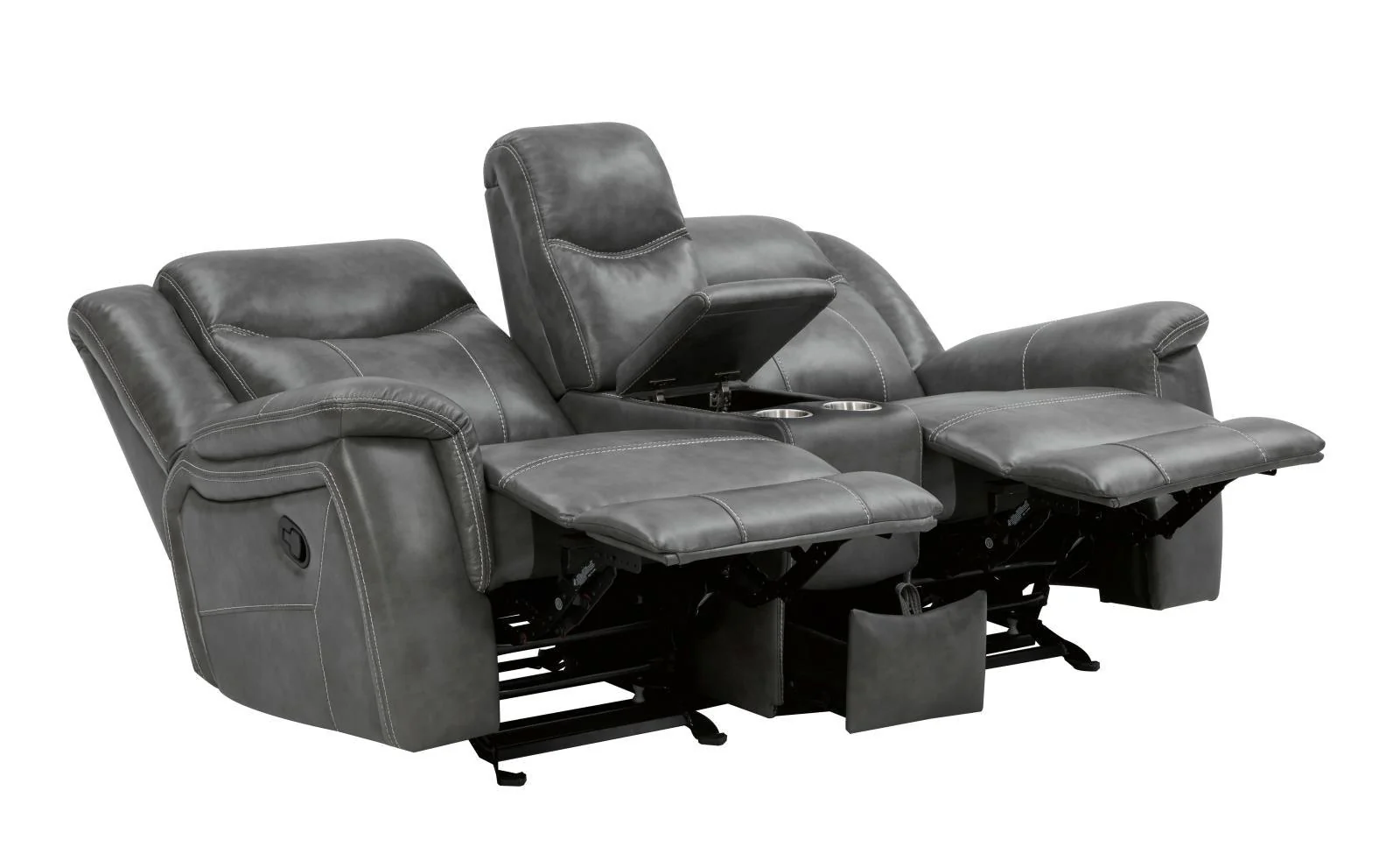 Conrad Grey 2-piece Upholstered Padded Arm Motion Sofa Set - Image 11