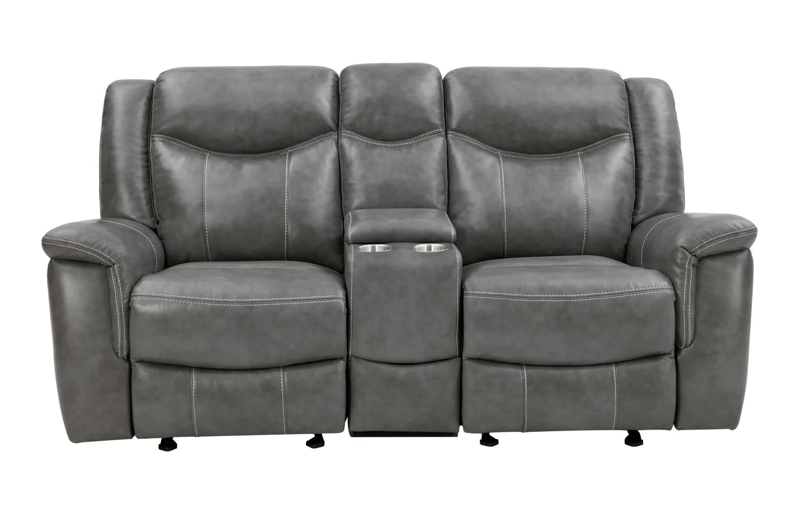 Conrad Grey 2-piece Upholstered Padded Arm Motion Sofa Set - Image 12