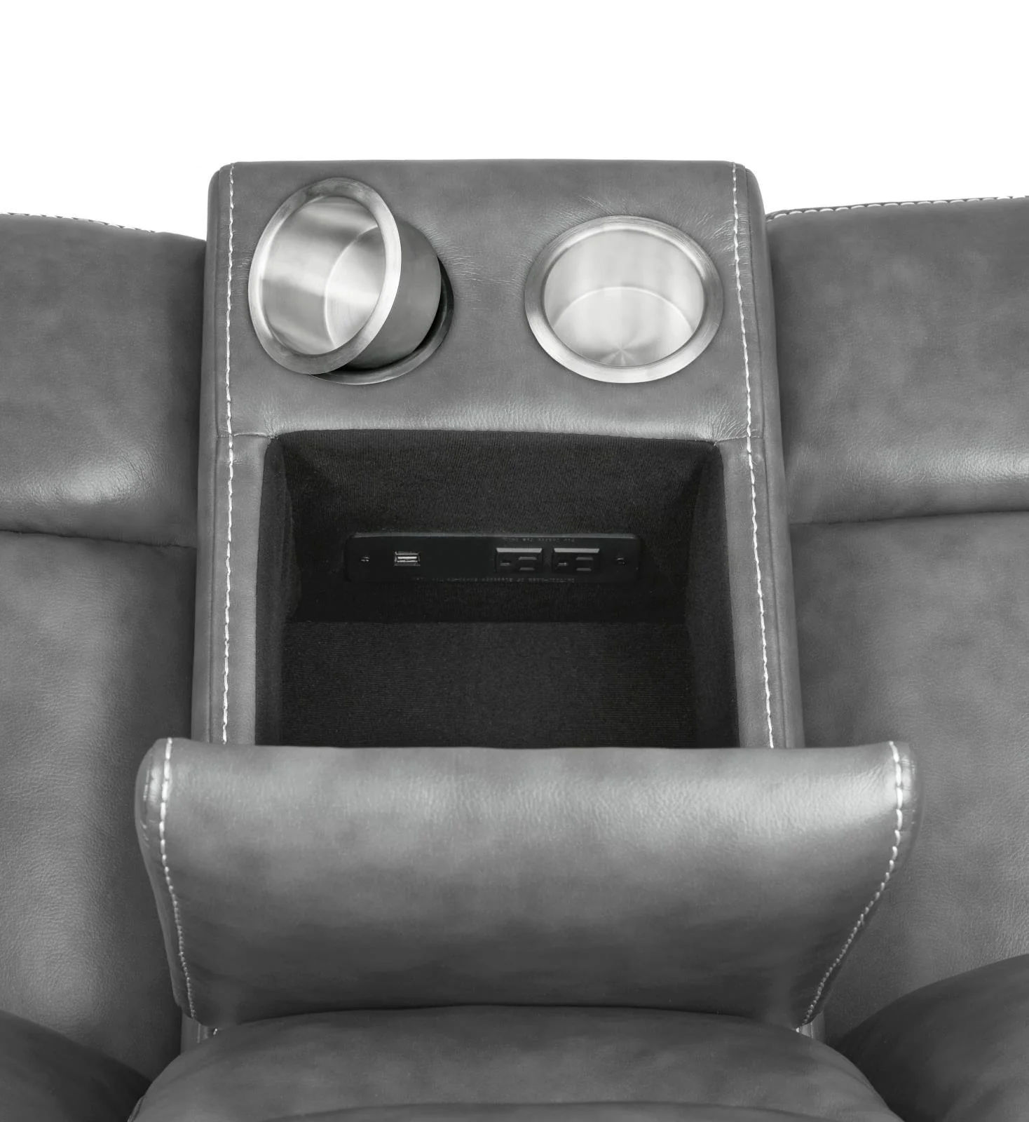 Conrad Grey 2-piece Upholstered Padded Arm Motion Sofa Set - Image 15