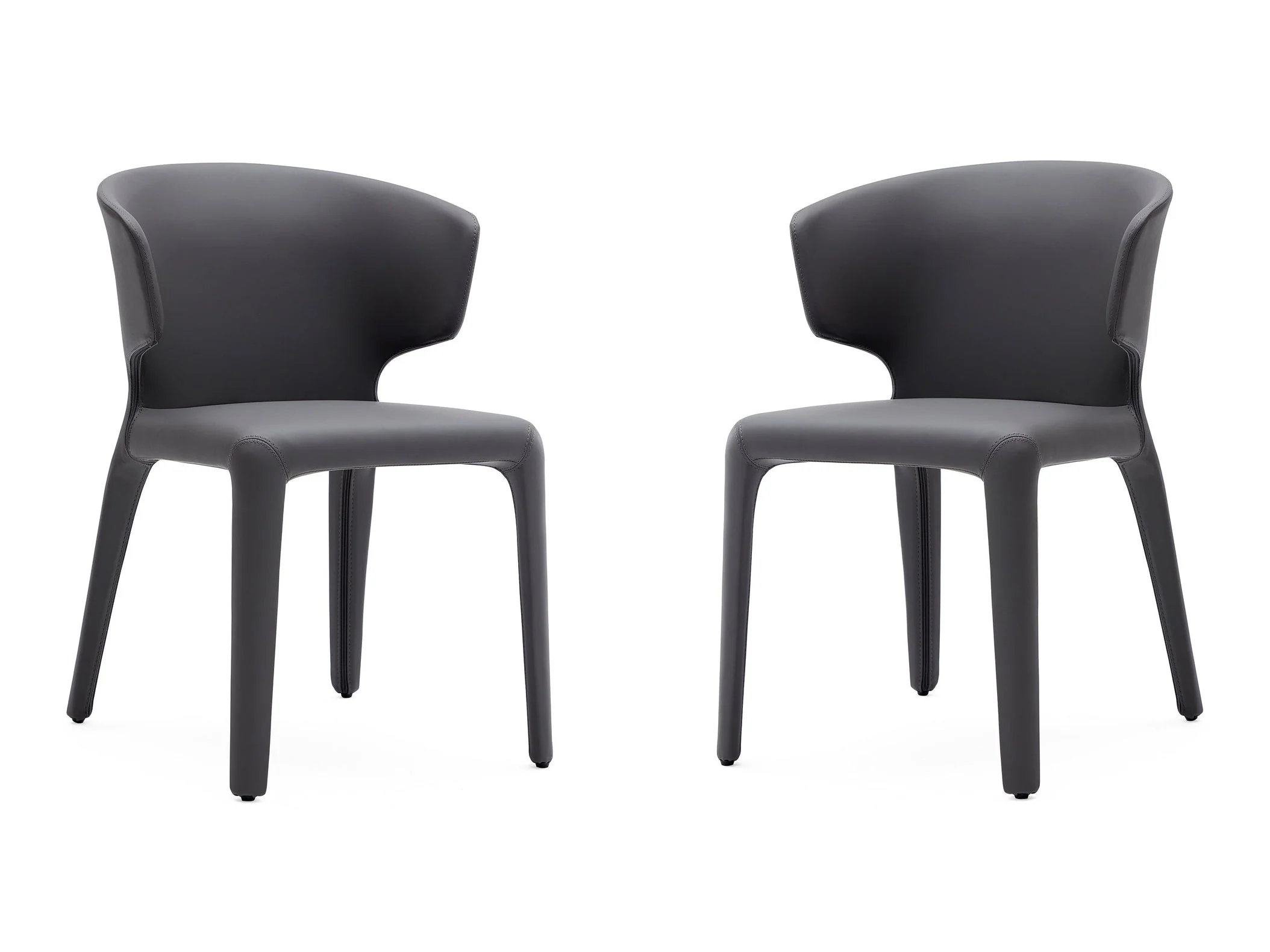 Conrad Leather Dining Chair in Grey (set of 2)