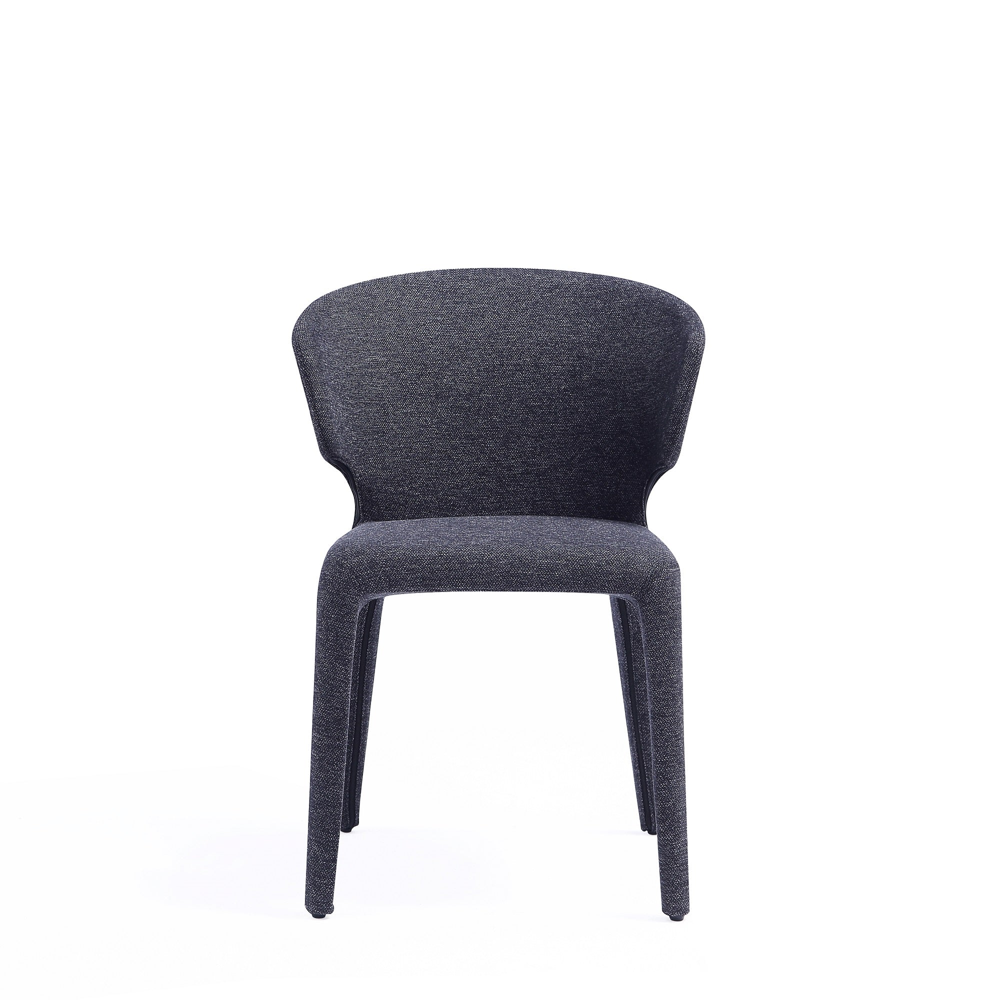 Conrad Woven Tweed Dining Chair in Black (set of 4) - Image 4