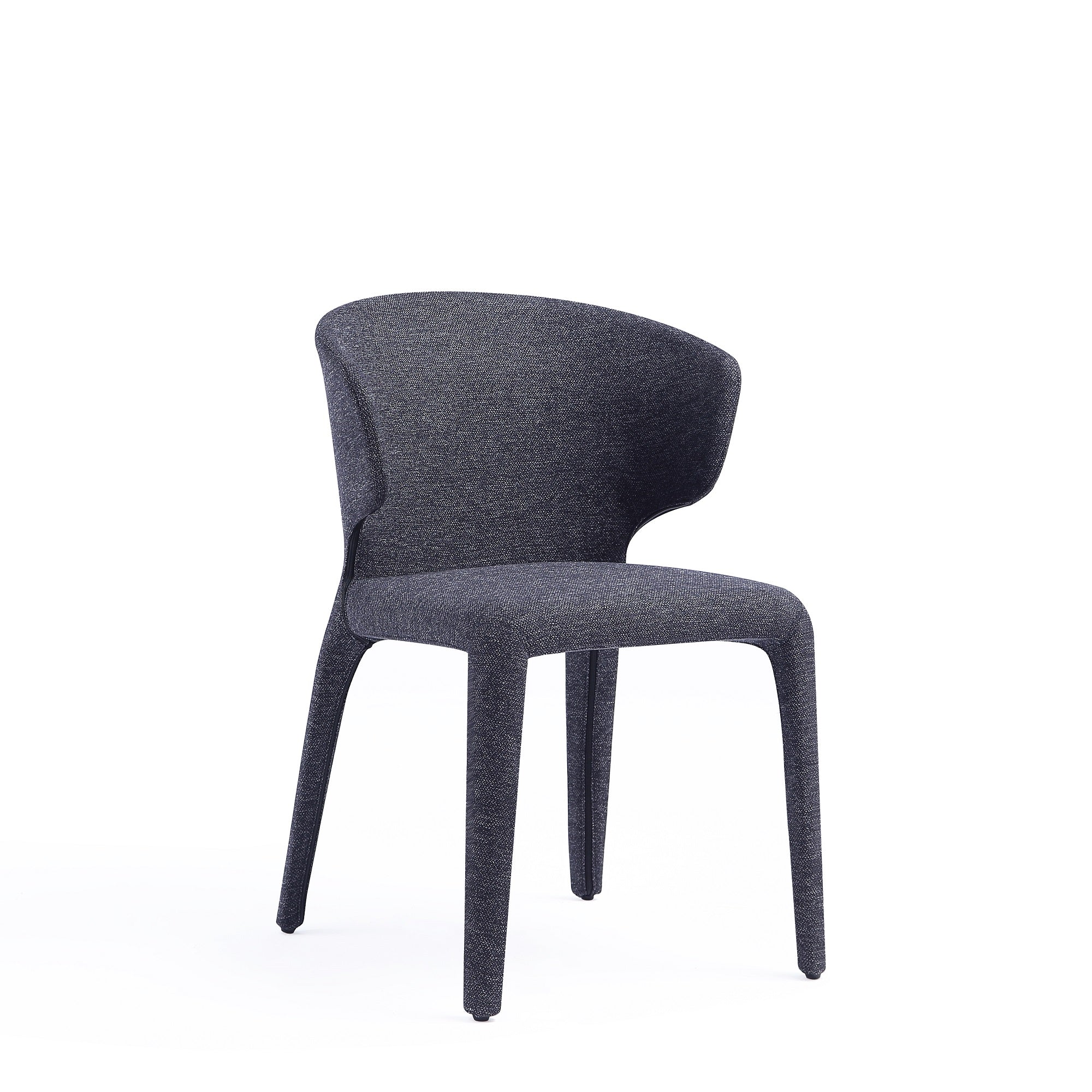 Conrad Woven Tweed Dining Chair in Black (set of 4) - Image 5