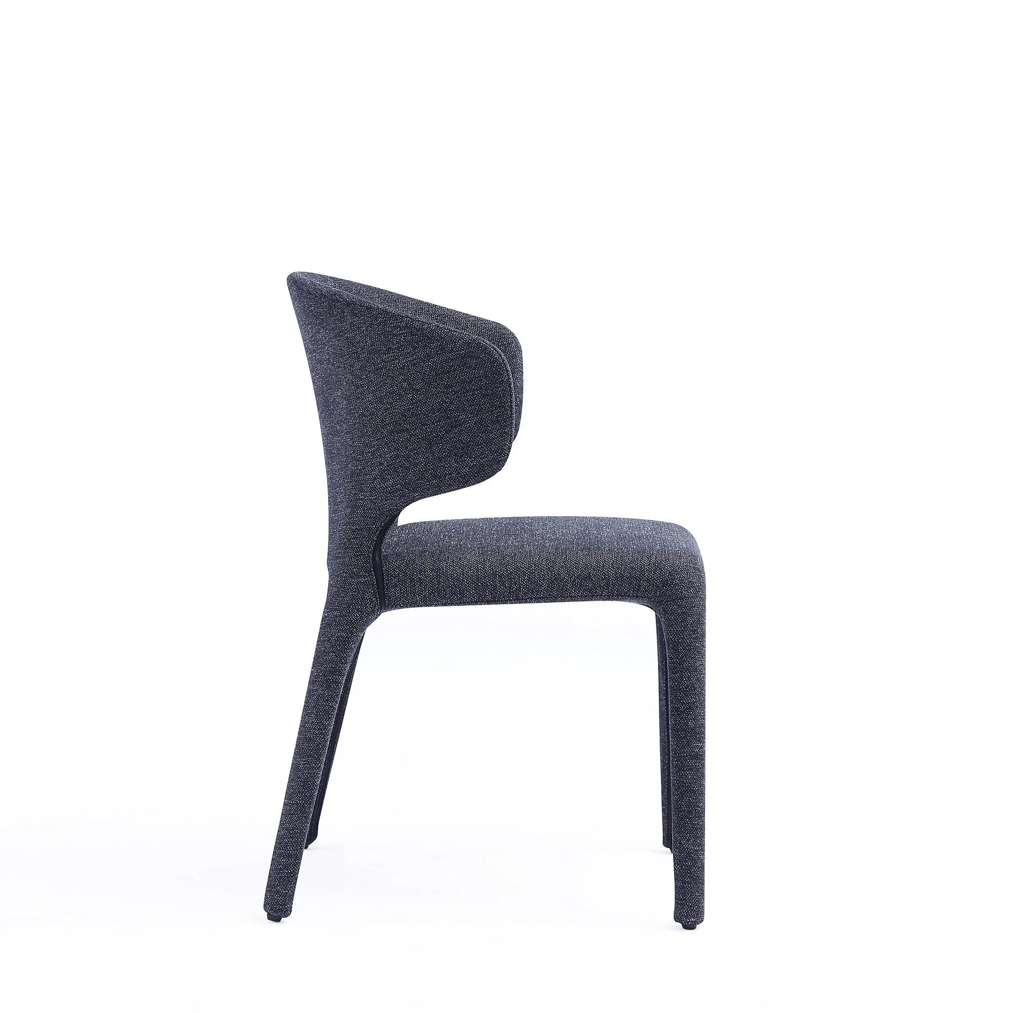 Conrad Woven Tweed Dining Chair in Black (set of 4) - Image 6