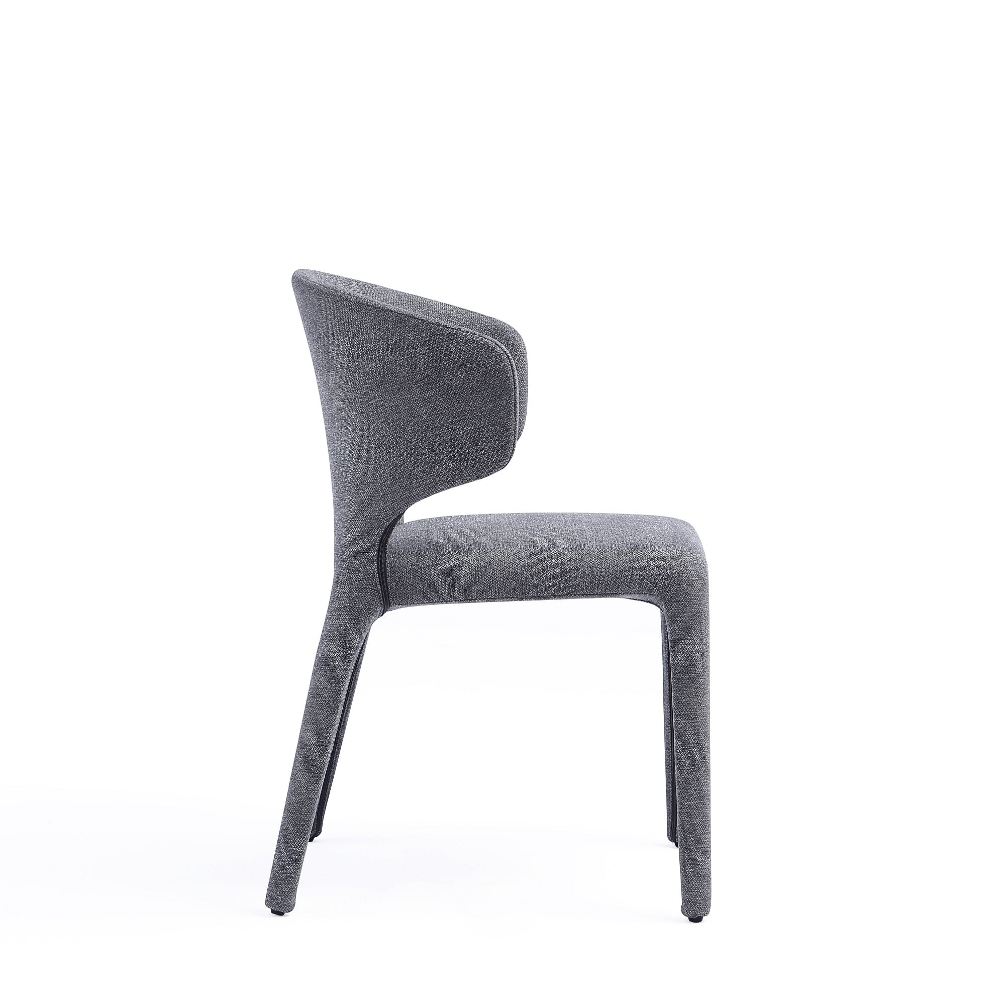 Conrad Woven Tweed Dining Chair in Grey (set of 4) - Image 6