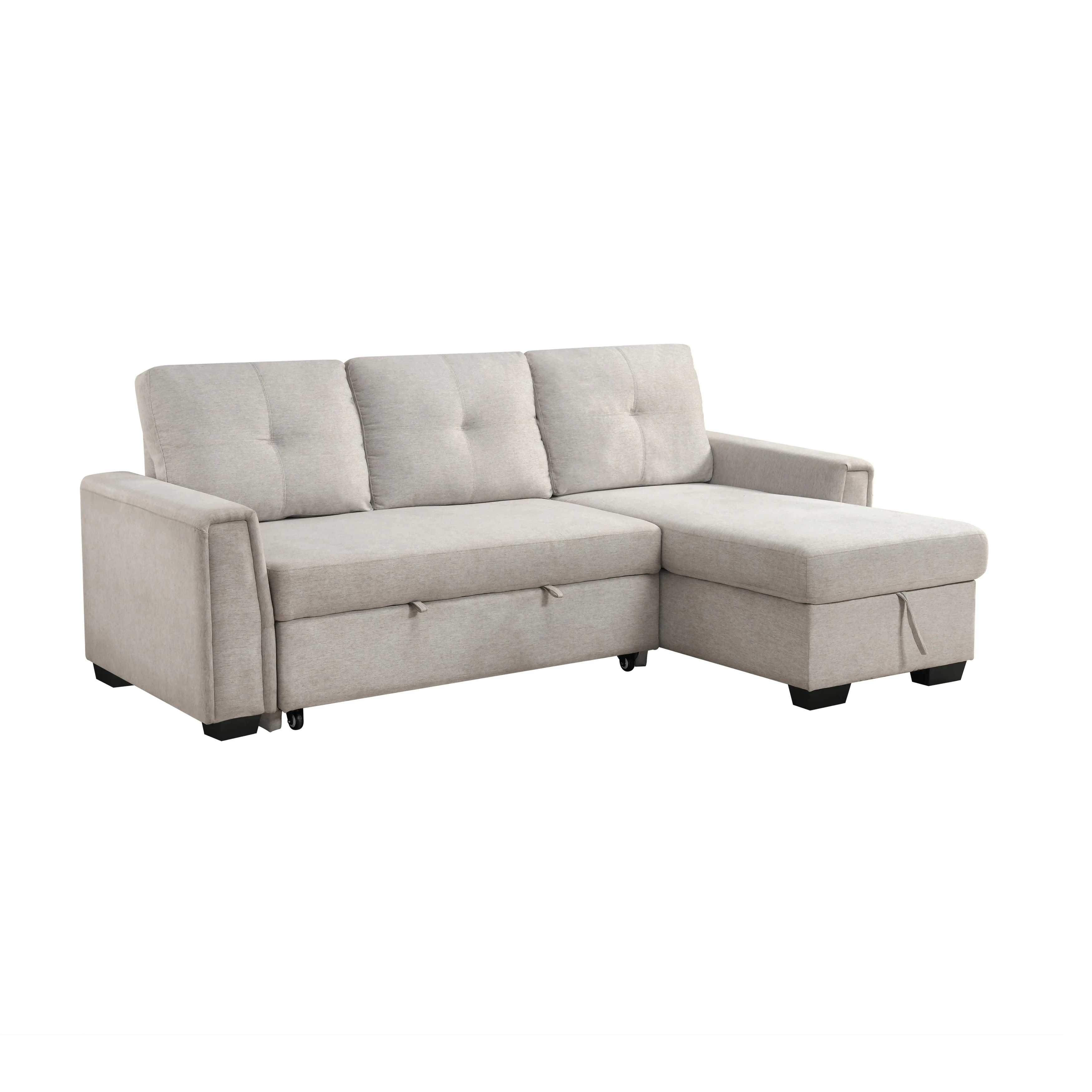 Convene Light Gray 2-Piece Sectional with Reversible Chaise and Pull-out Bed - Image 9