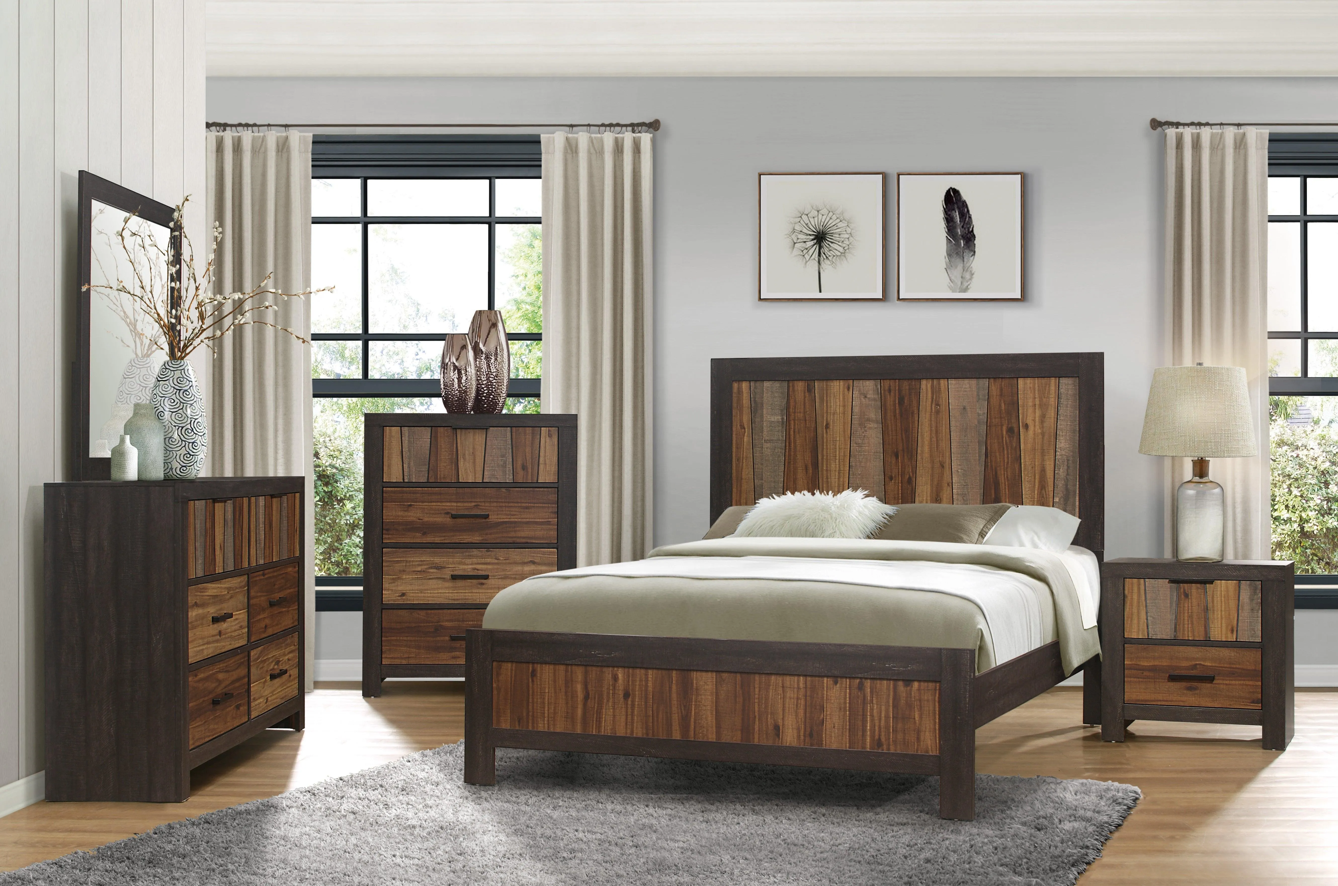 Cooper Wire Brushed Queen Panel Bed - Image 2