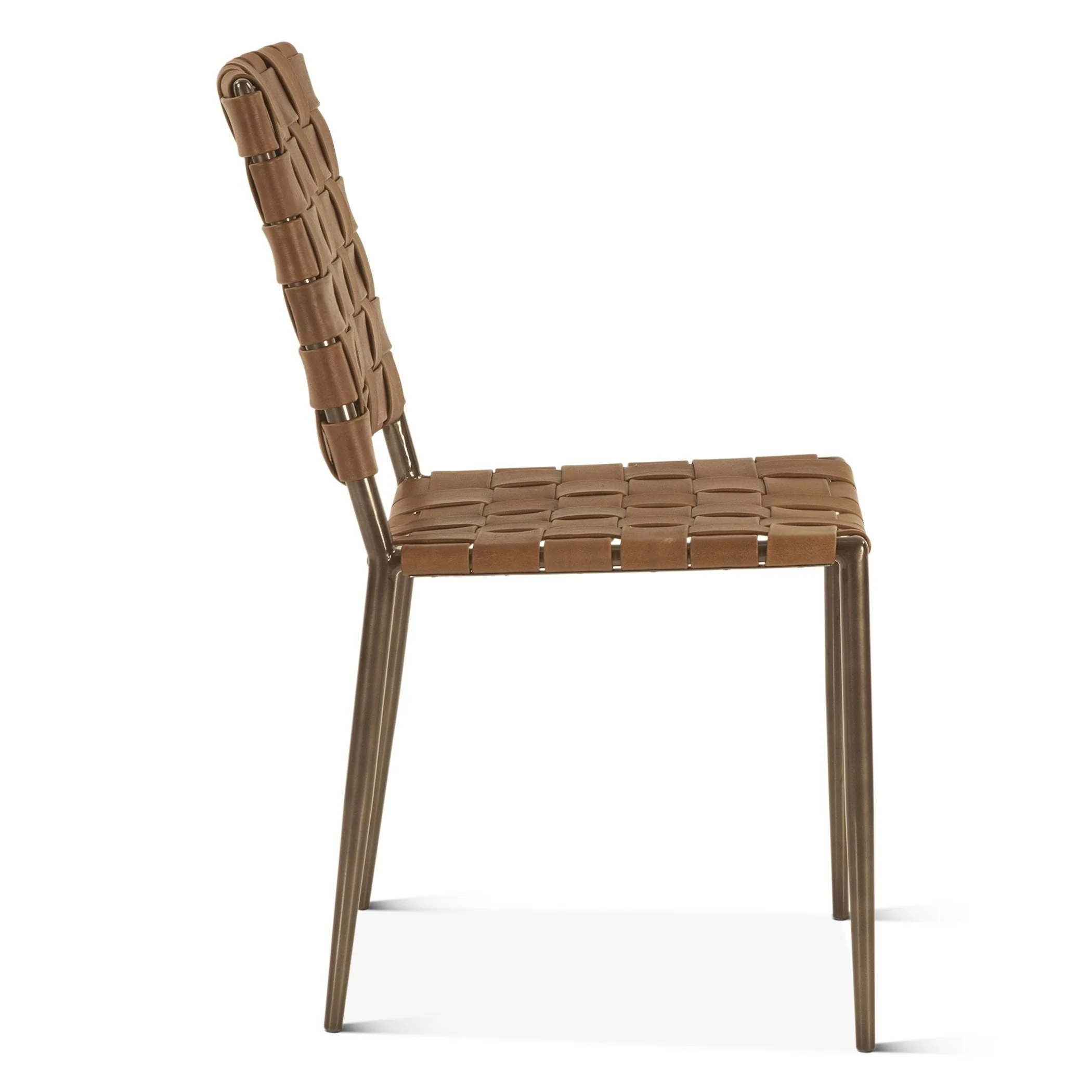 Copenhagen 18" Dining Chair in Brown Buffalo Leather and Iron, Set of 2 - Image 2