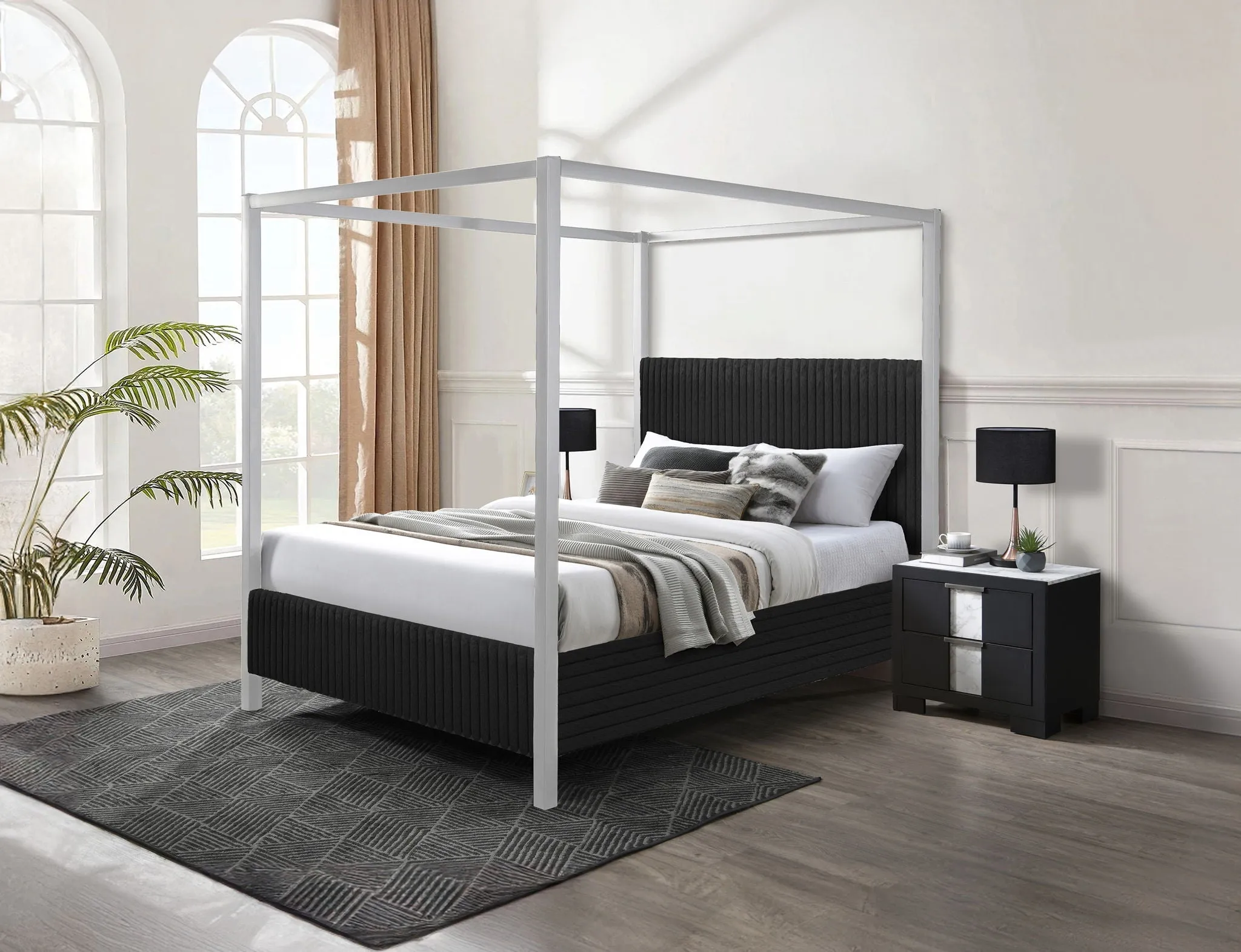 Cora Black Queen Canopy Bed