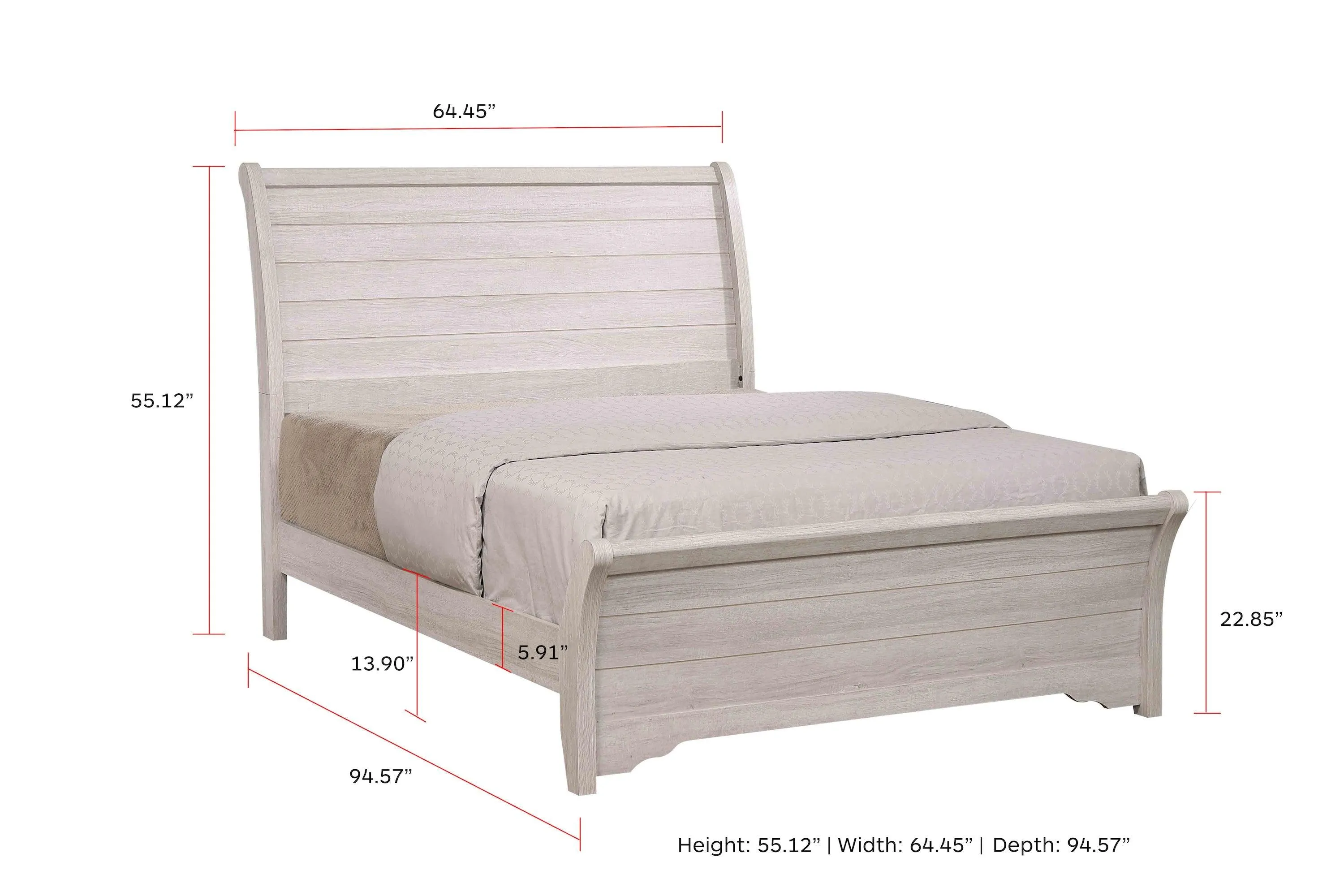 Coralee Chalk and Gray King Sleigh Bed - Image 4