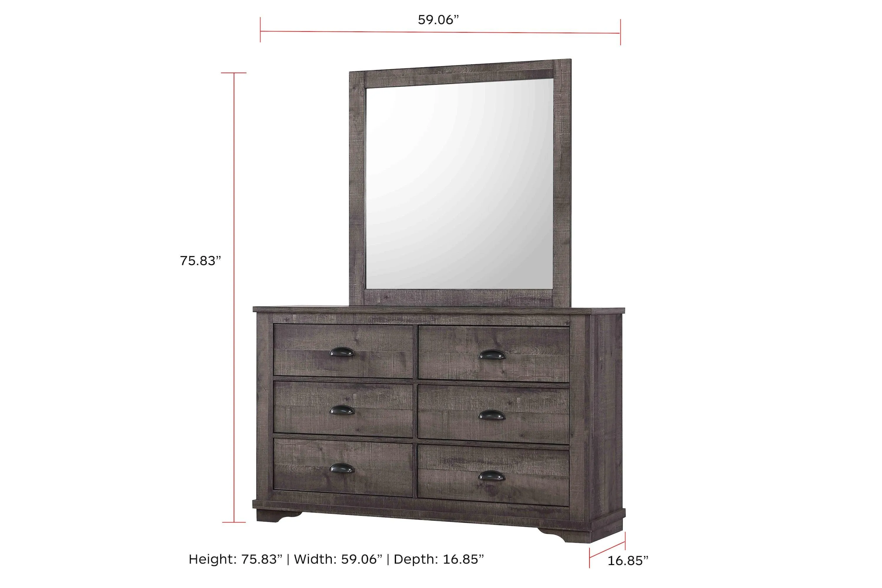 Coralee Gray Dresser - Image 4