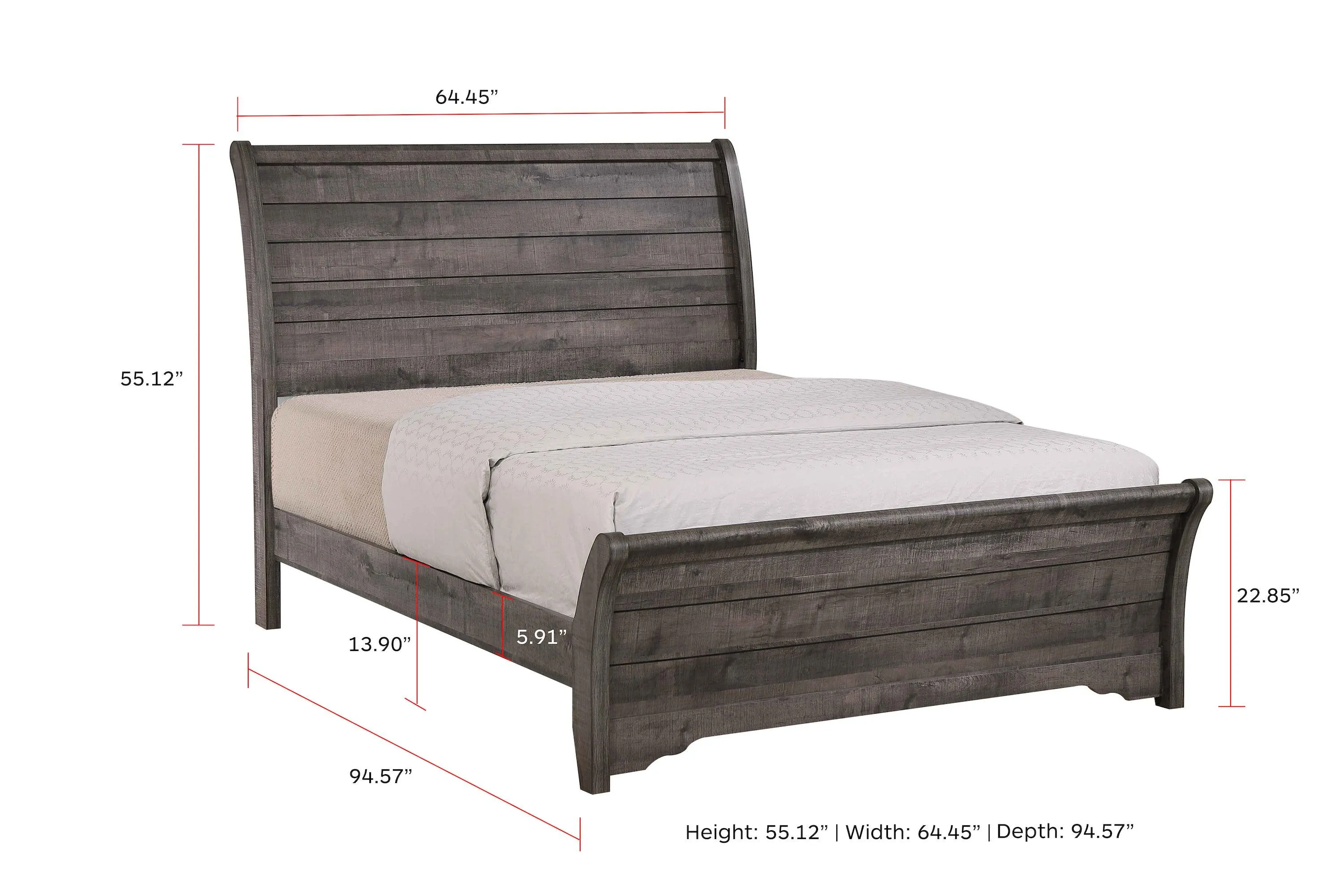 Coralee Gray Sleigh Bedroom Set - Image 11