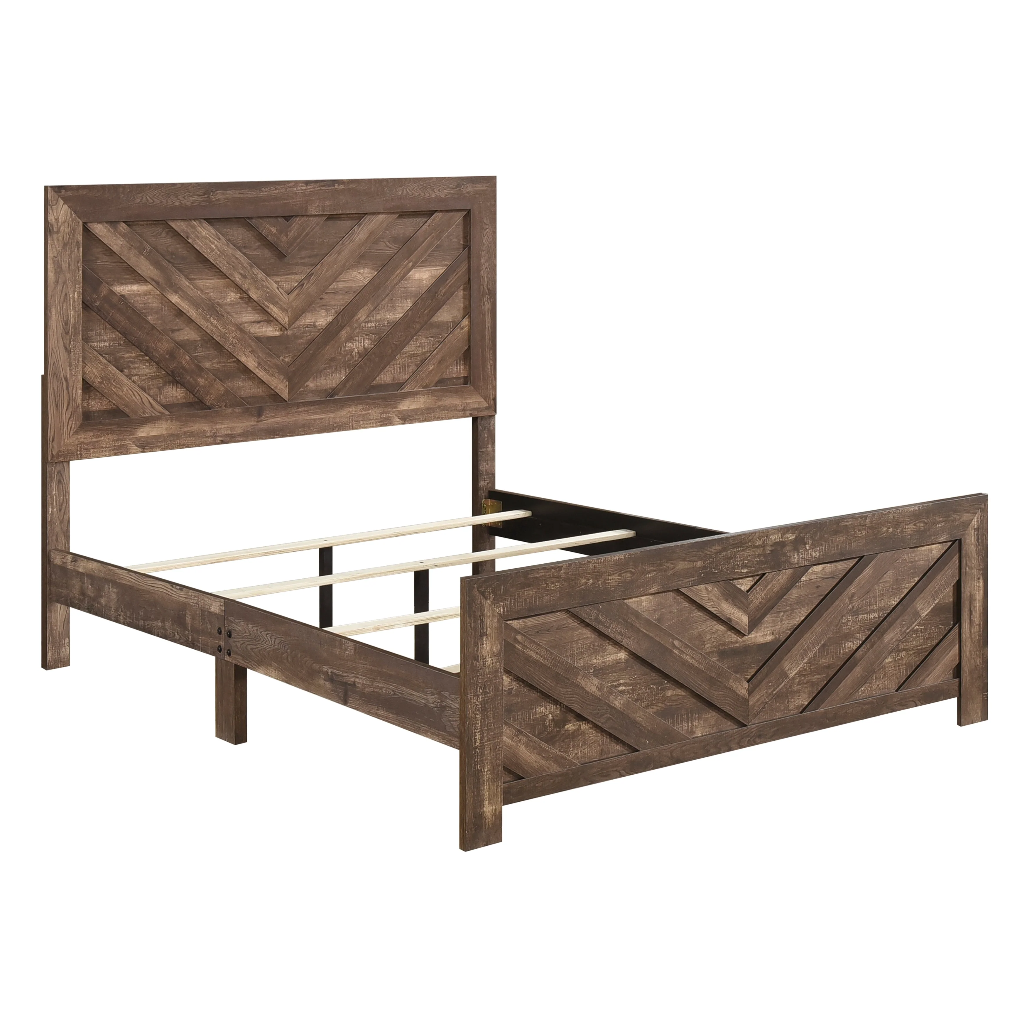Corbin Brown Crossbuck Eastern King Panel Bed - Image 4