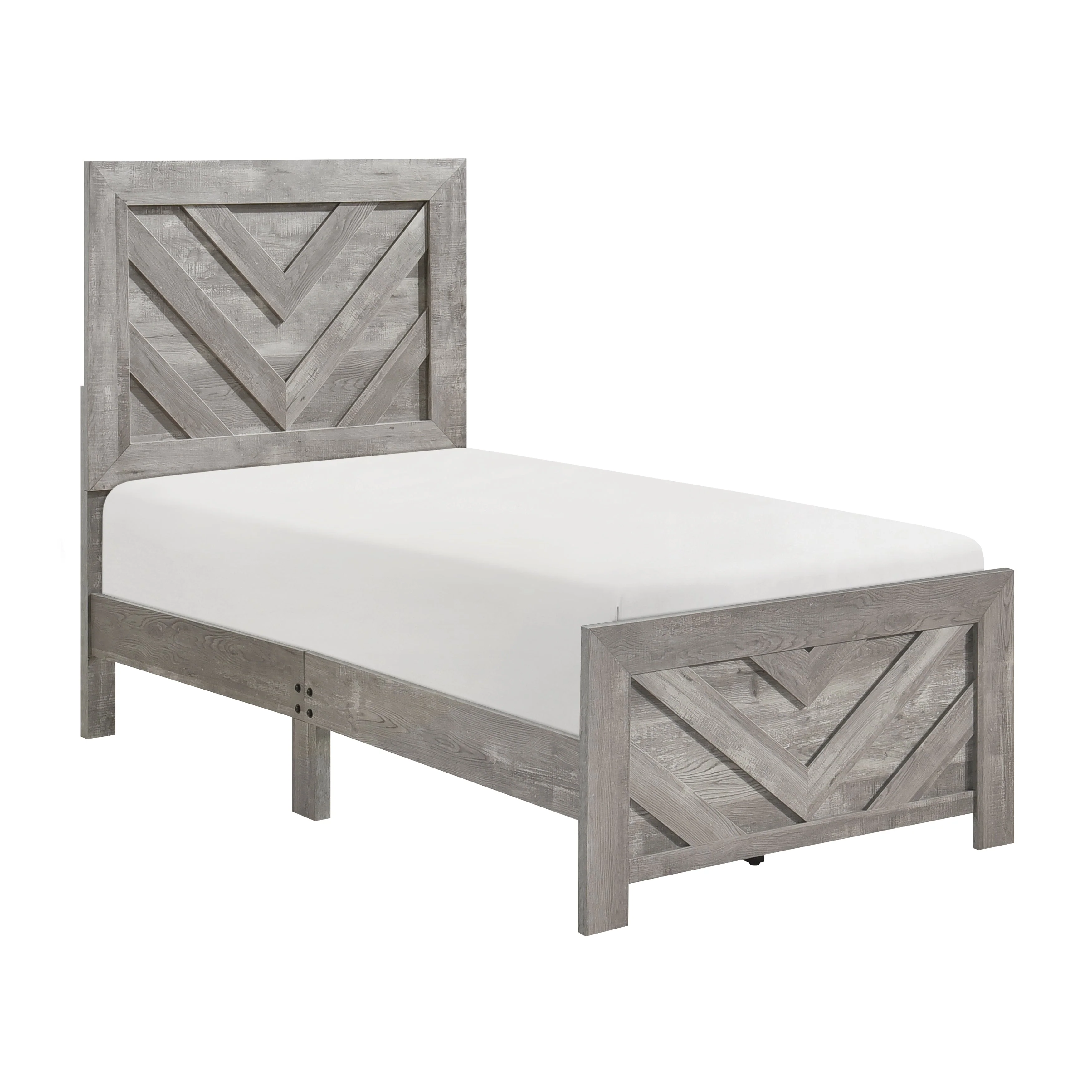 Corbin Gray Crossbuck Twin Panel Bed