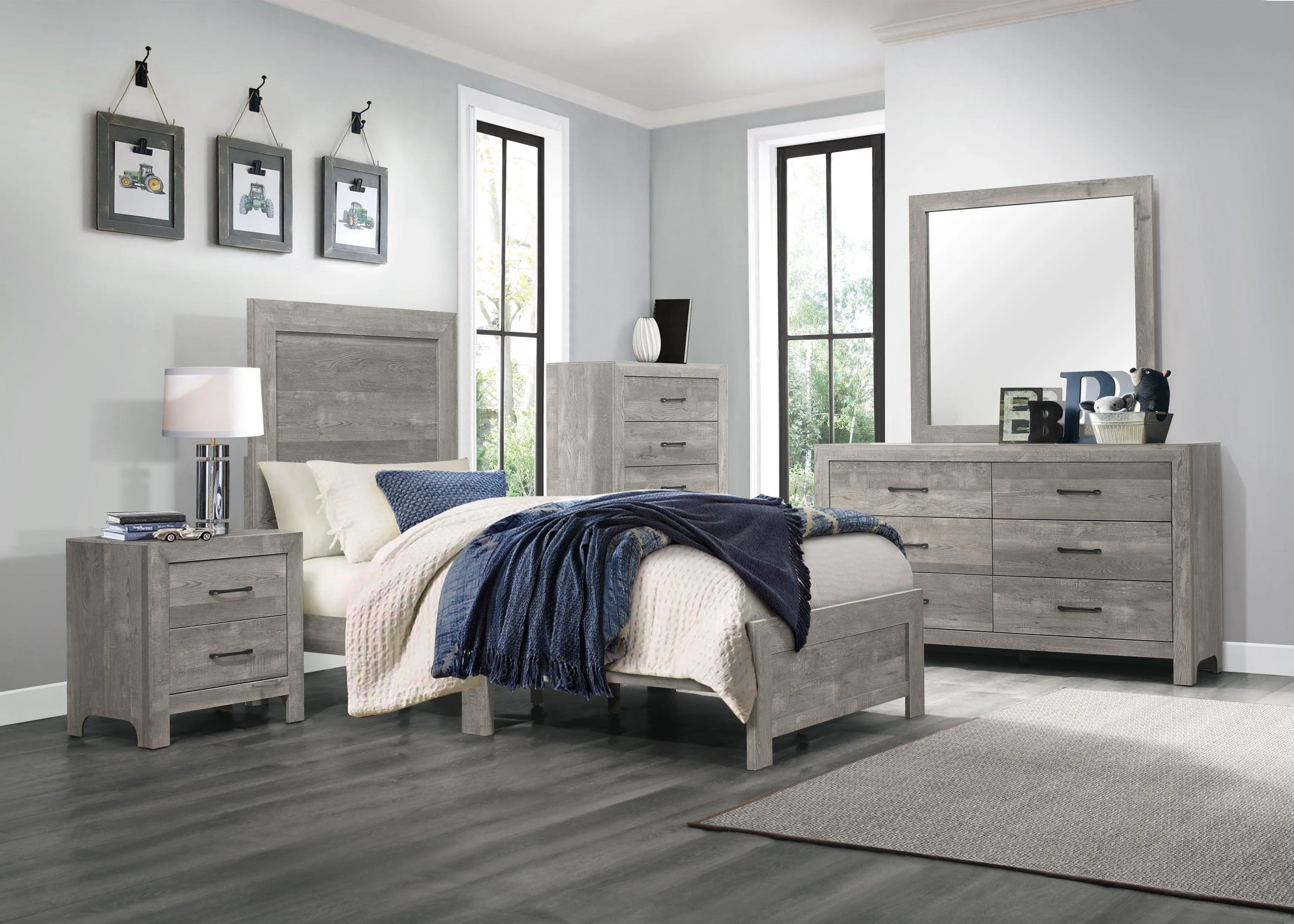 Corbin Gray Twin Panel Bed - Image 2