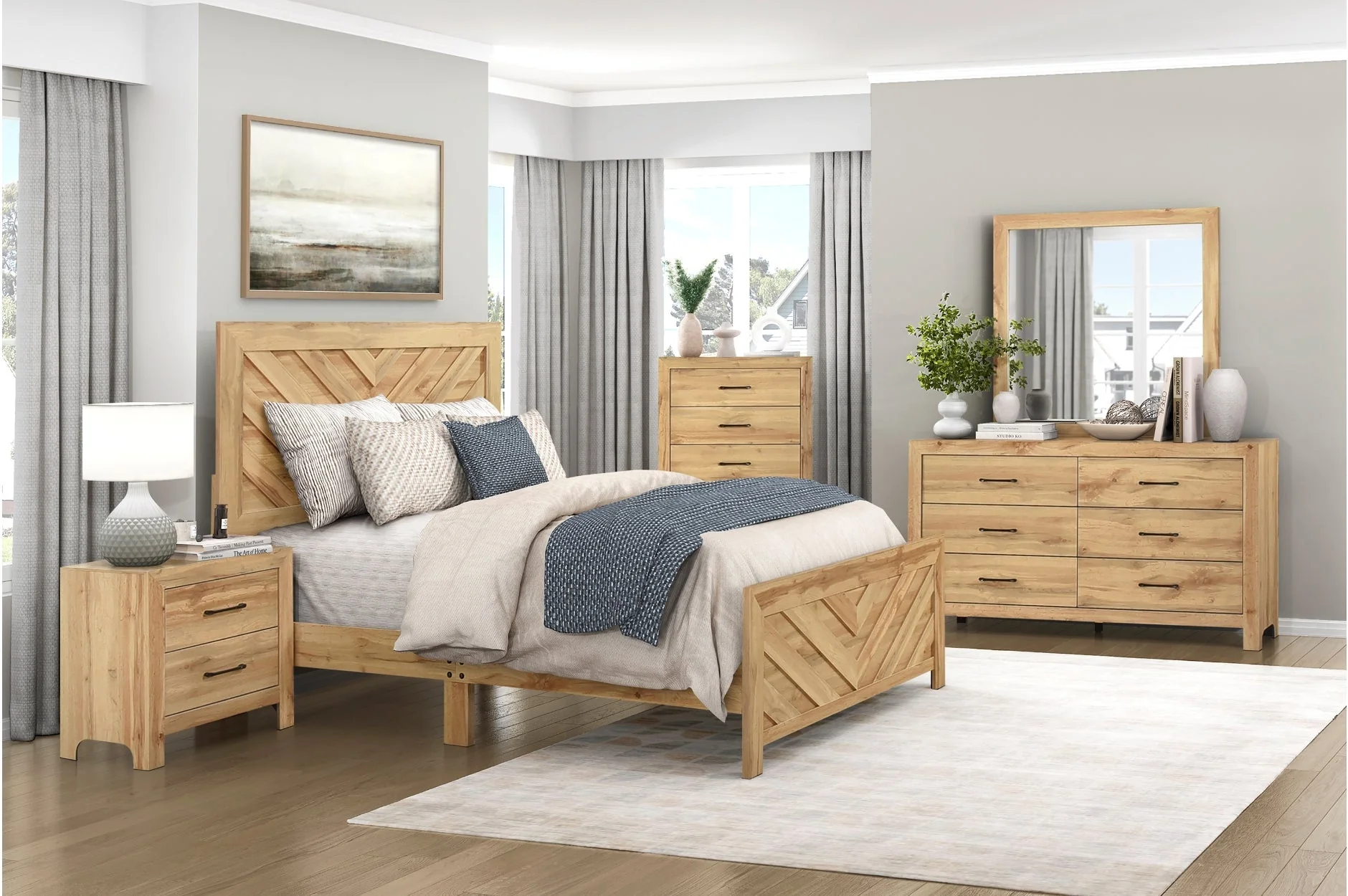 Corbin Natural Crossbuck Bedroom Set