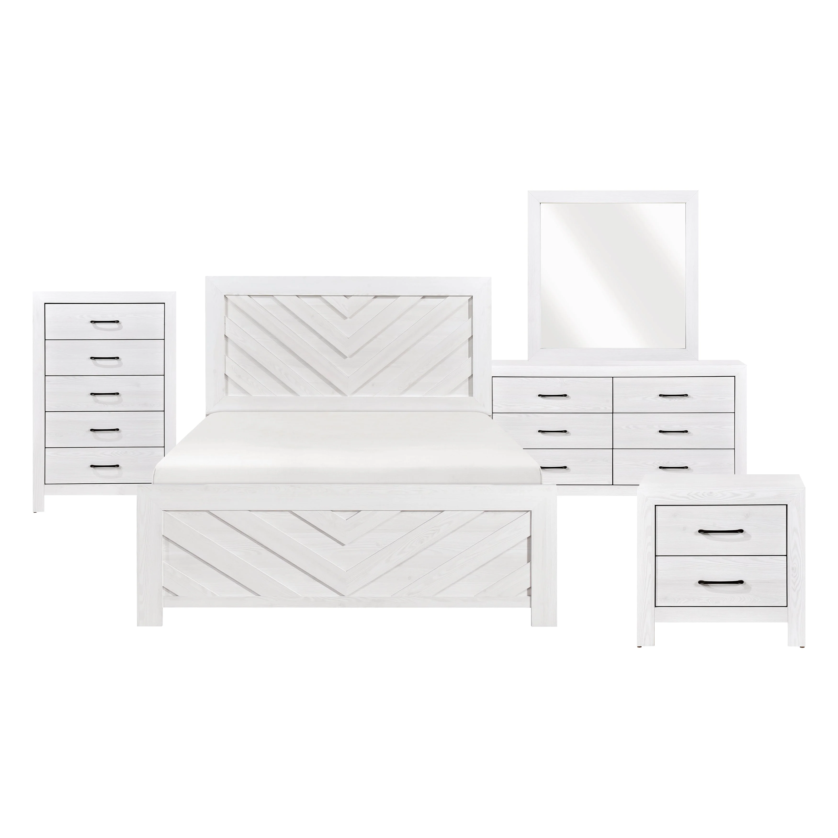 Corbin White Crossbuck Panel Bedroom Set