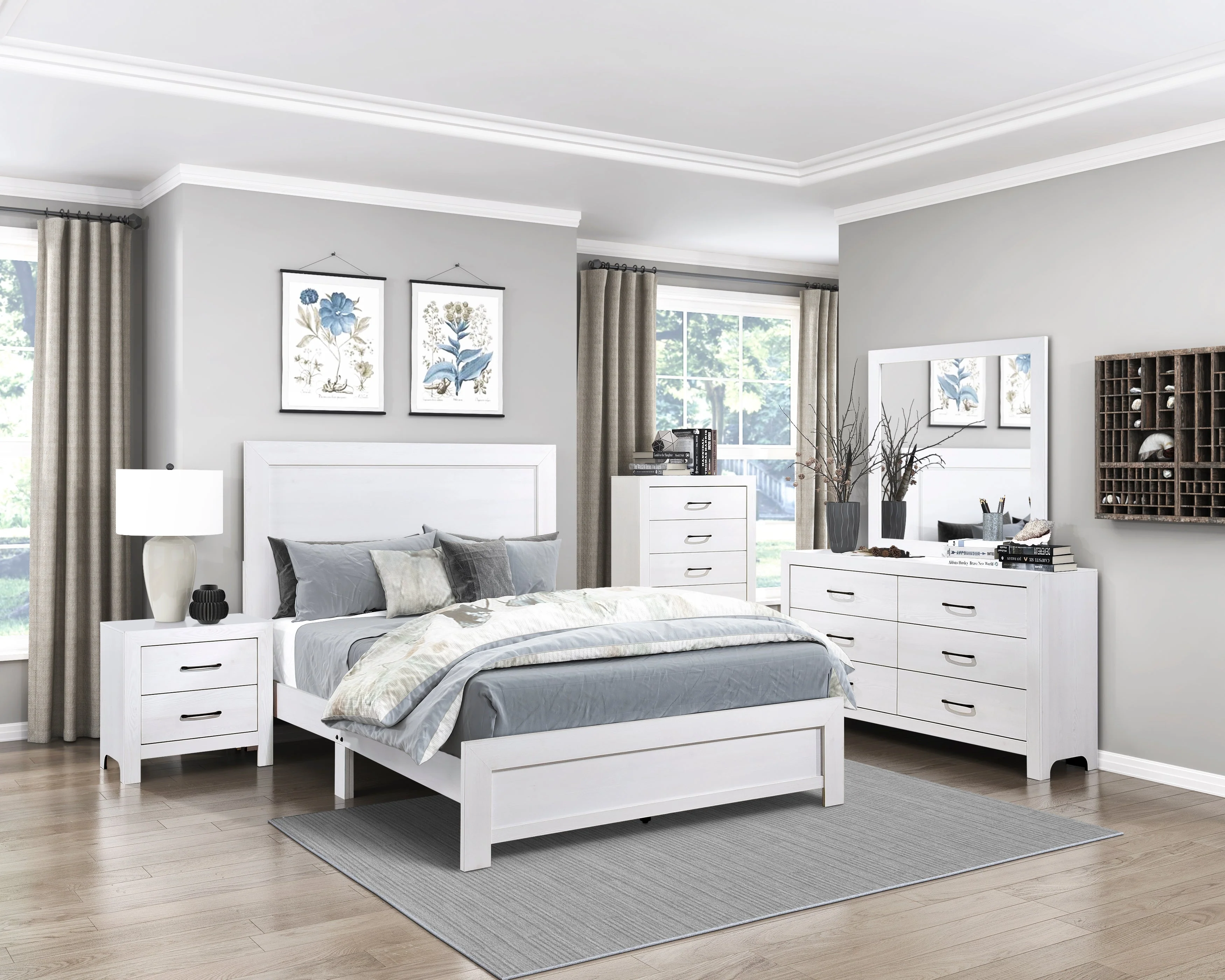 Corbin White Queen Panel Bed - Image 4