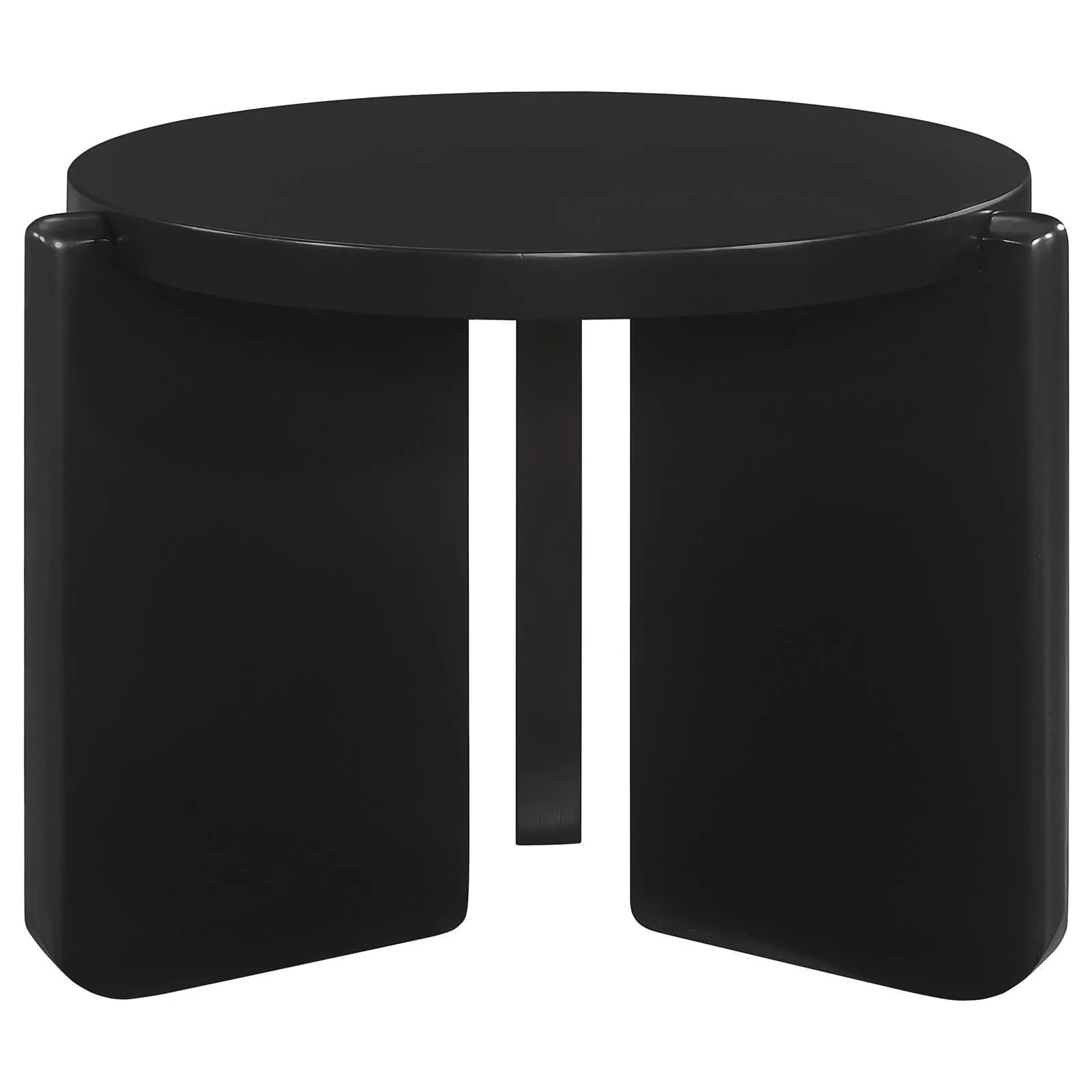 Cordova Black Round Solid Wood End Table - Image 2