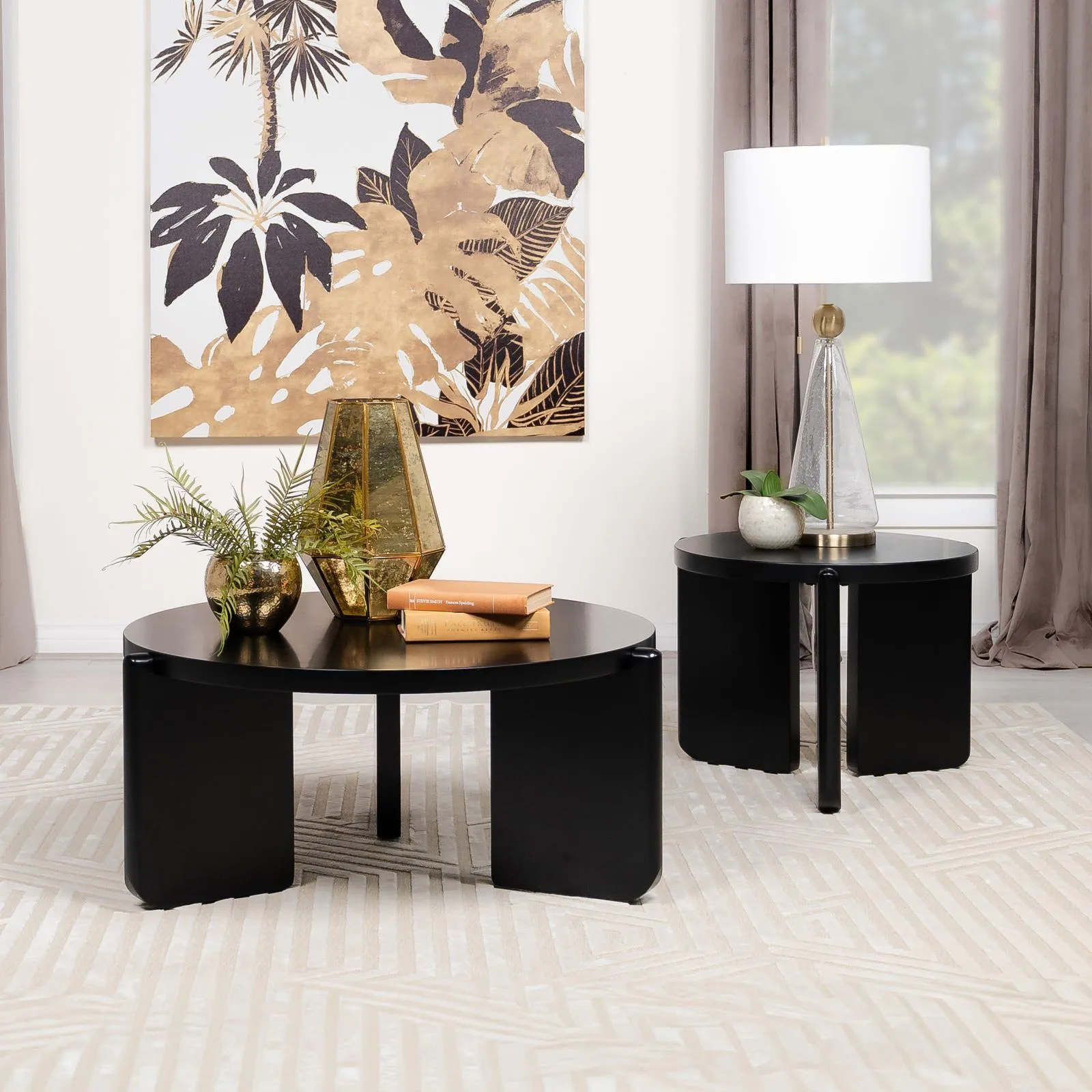 Cordova Black Round Solid Wood End Table - Image 5