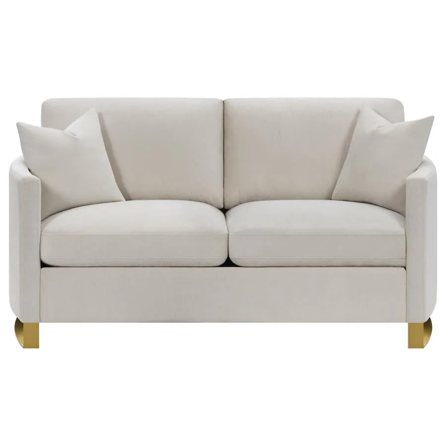 Corliss Beige 3-piece Upholstered Arched Arm Sofa Set - Image 5