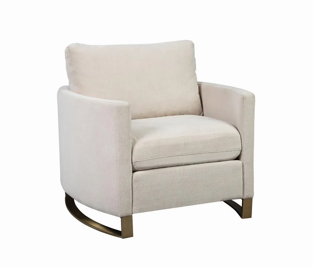 Corliss Beige Upholstered Arched Arms Chair - Image 2