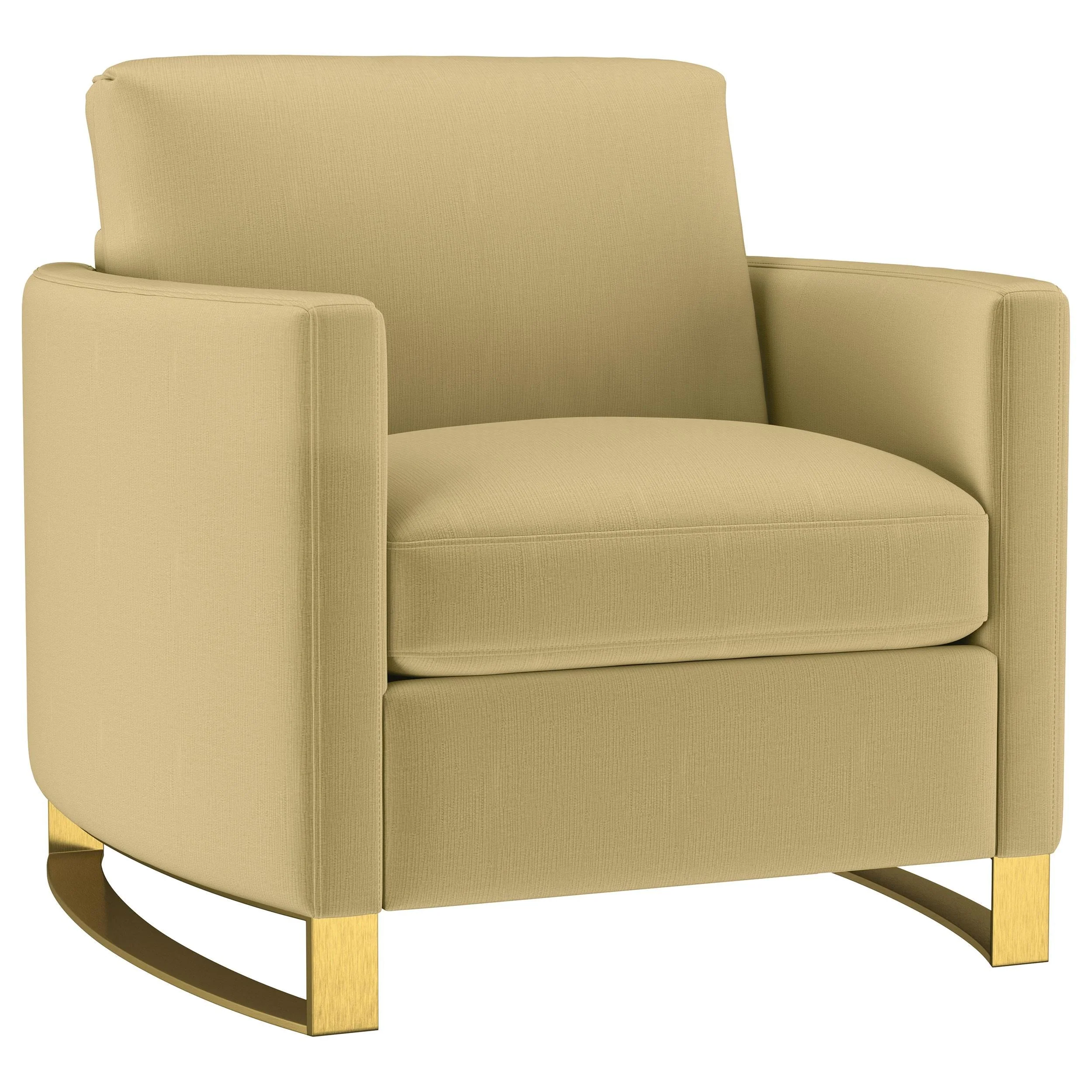 Corliss Camel Velvet Curved Track Arm Chair - Image 3