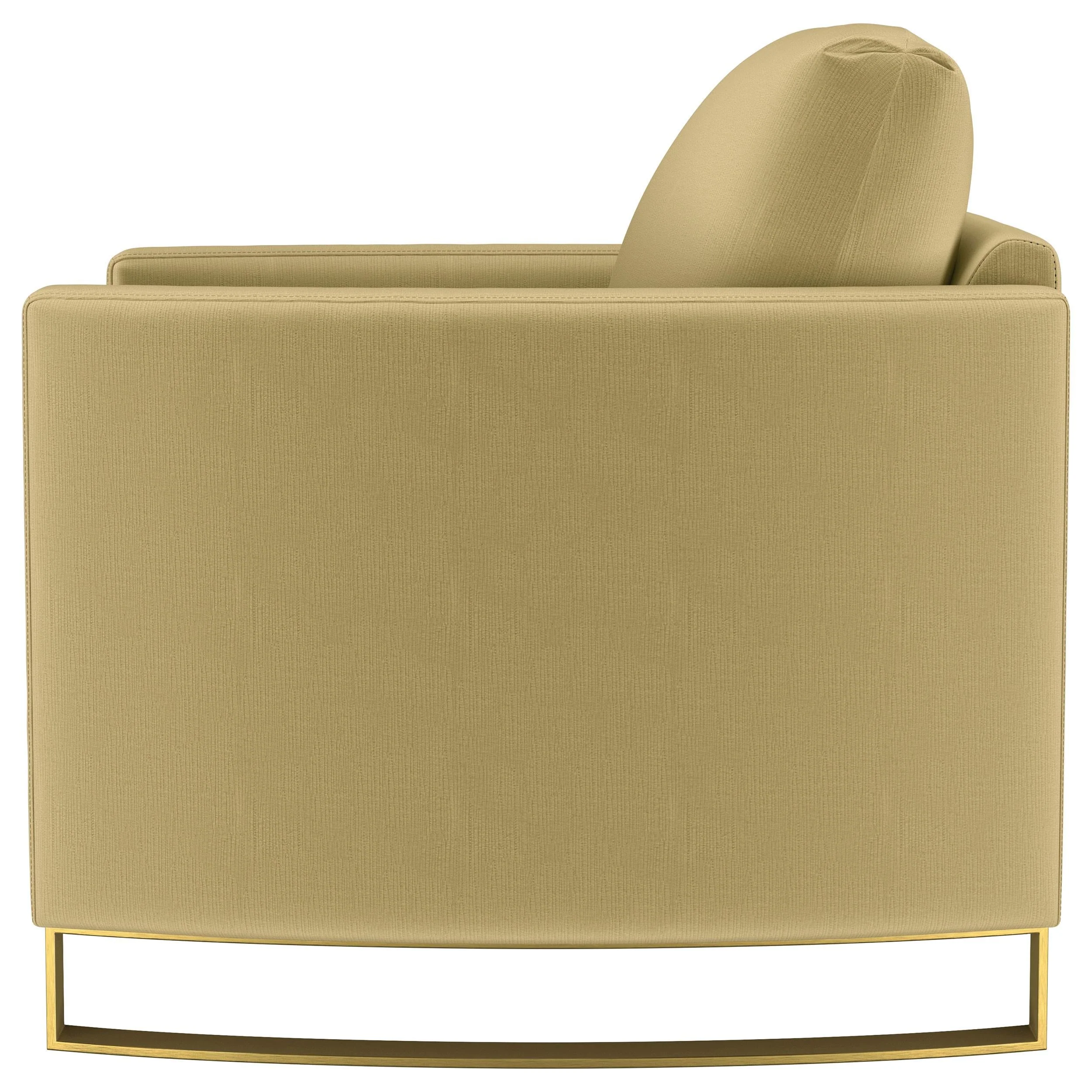 Corliss Camel Velvet Curved Track Arm Chair - Image 5