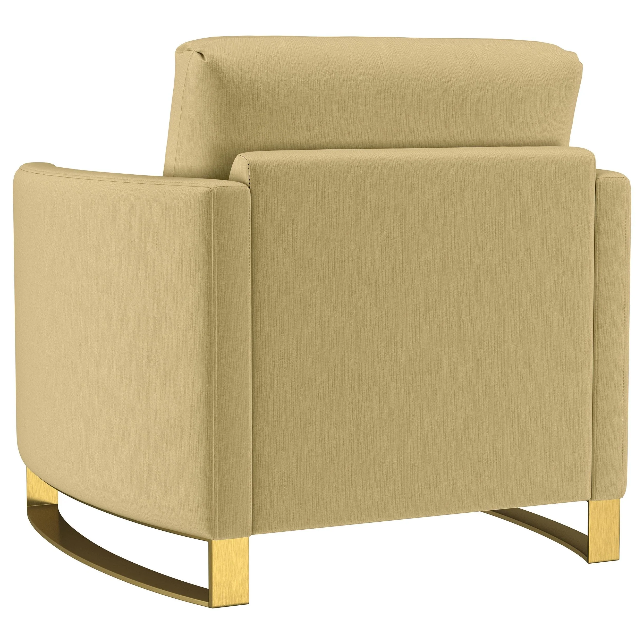 Corliss Camel Velvet Curved Track Arm Chair - Image 6