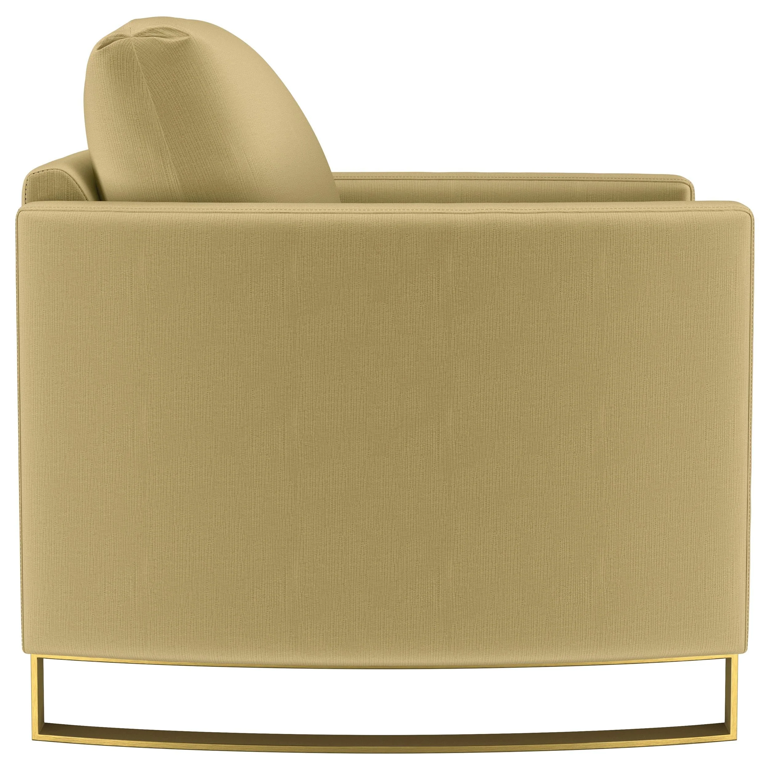 Corliss Camel Velvet Curved Track Arm Chair - Image 9